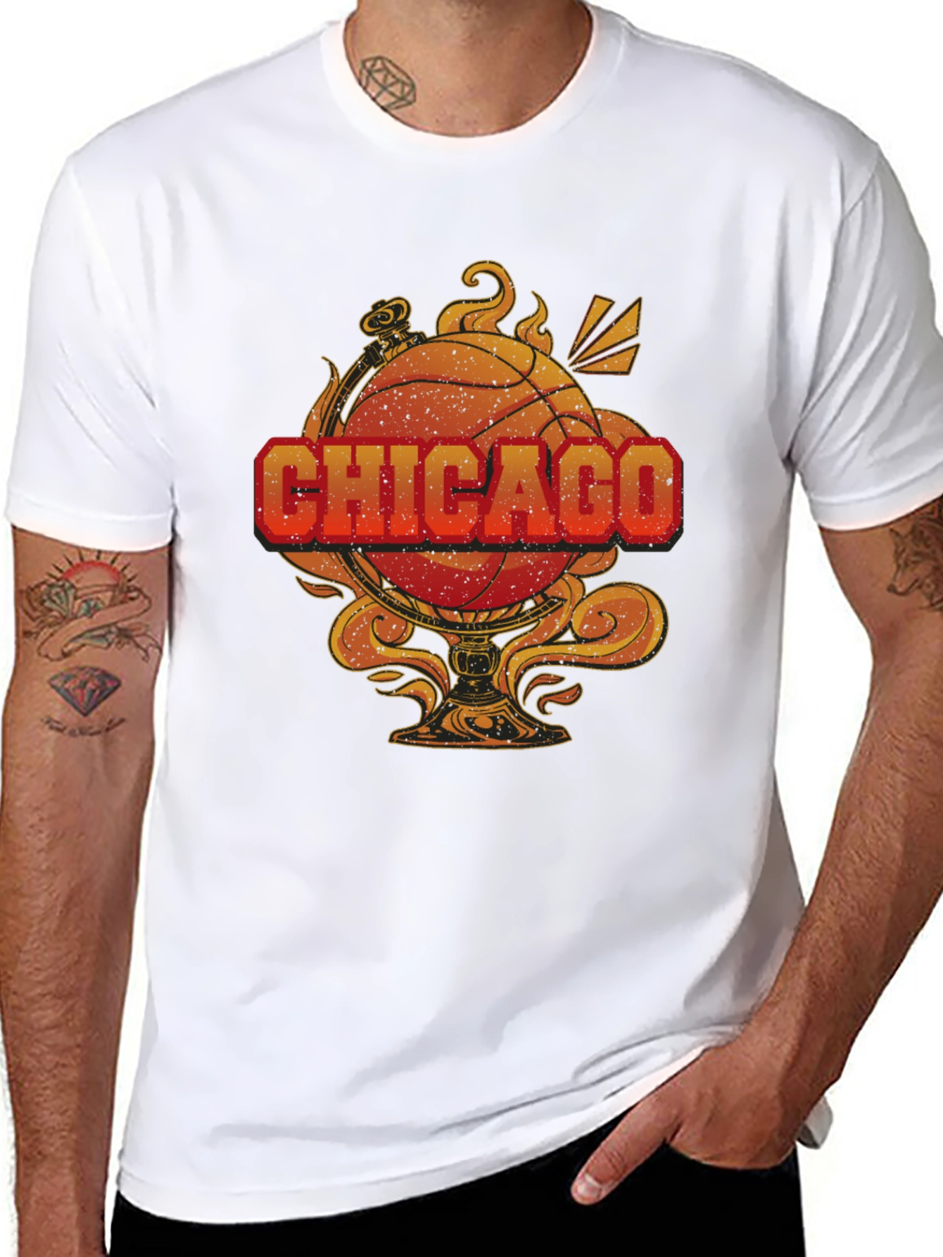 Chicago Basketball Graphic Tee - Mens Black T-Shirt