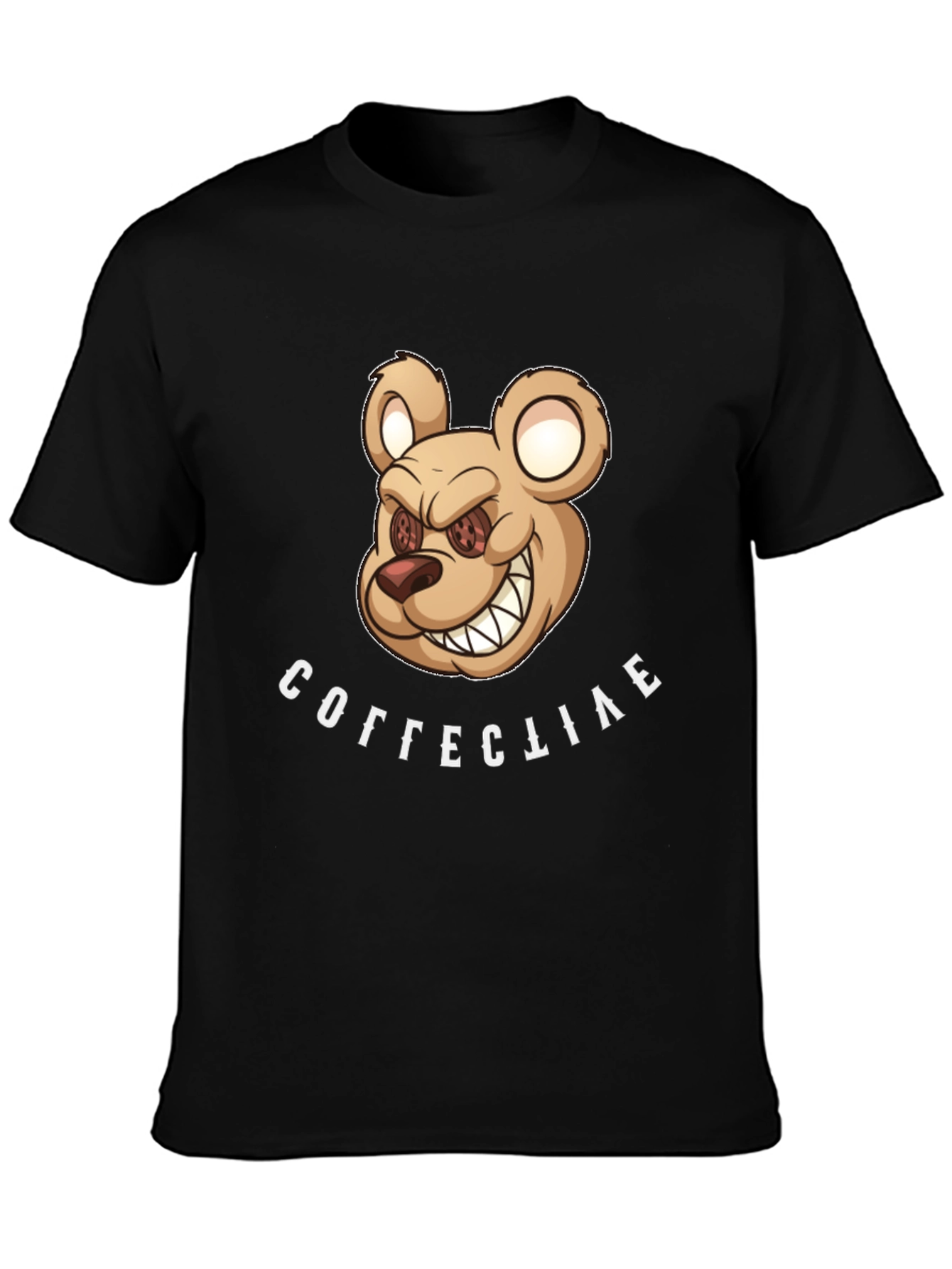 Mens Black T-Shirt with Bear Graphic