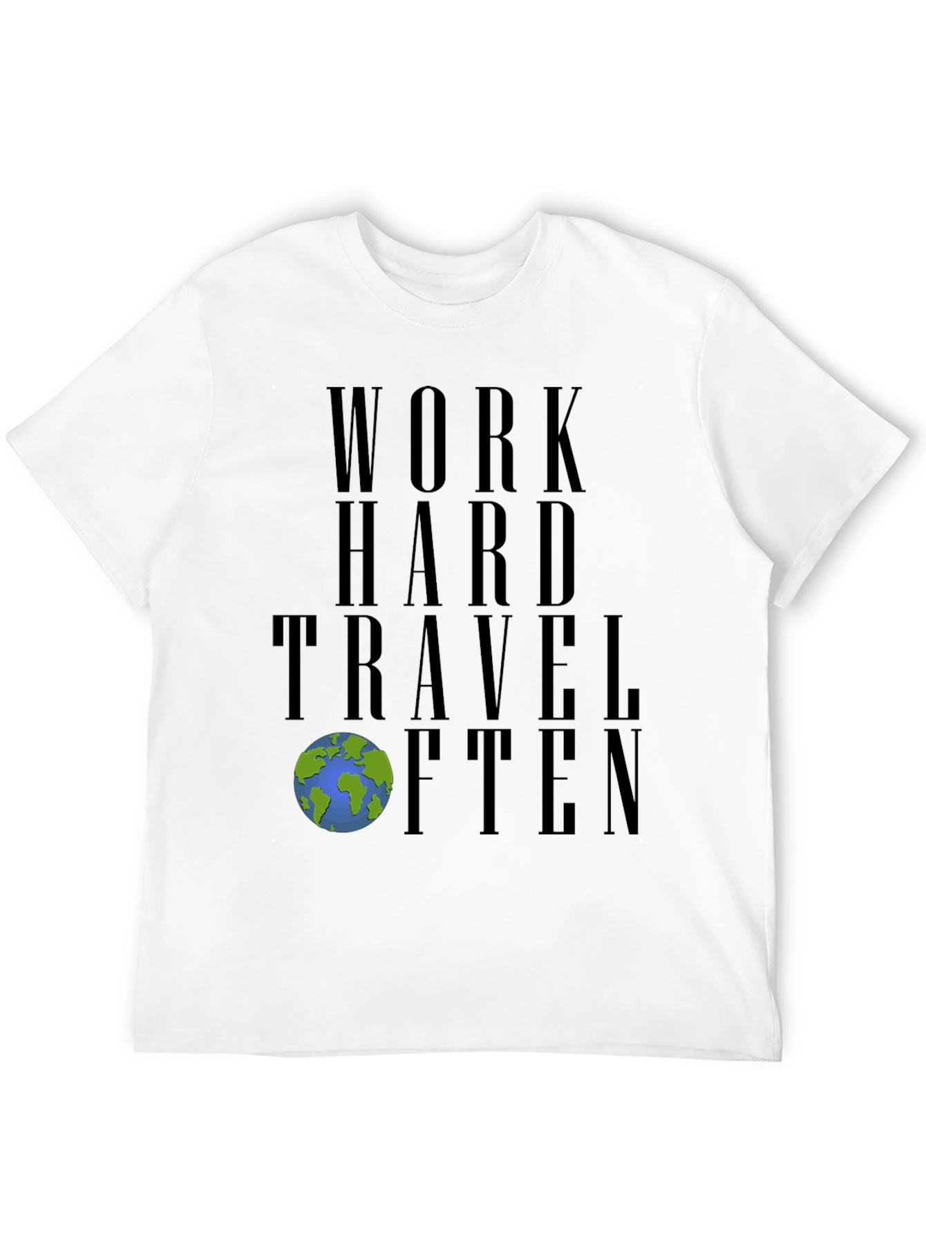 Work Hard Travel Often Black Graphic Tee