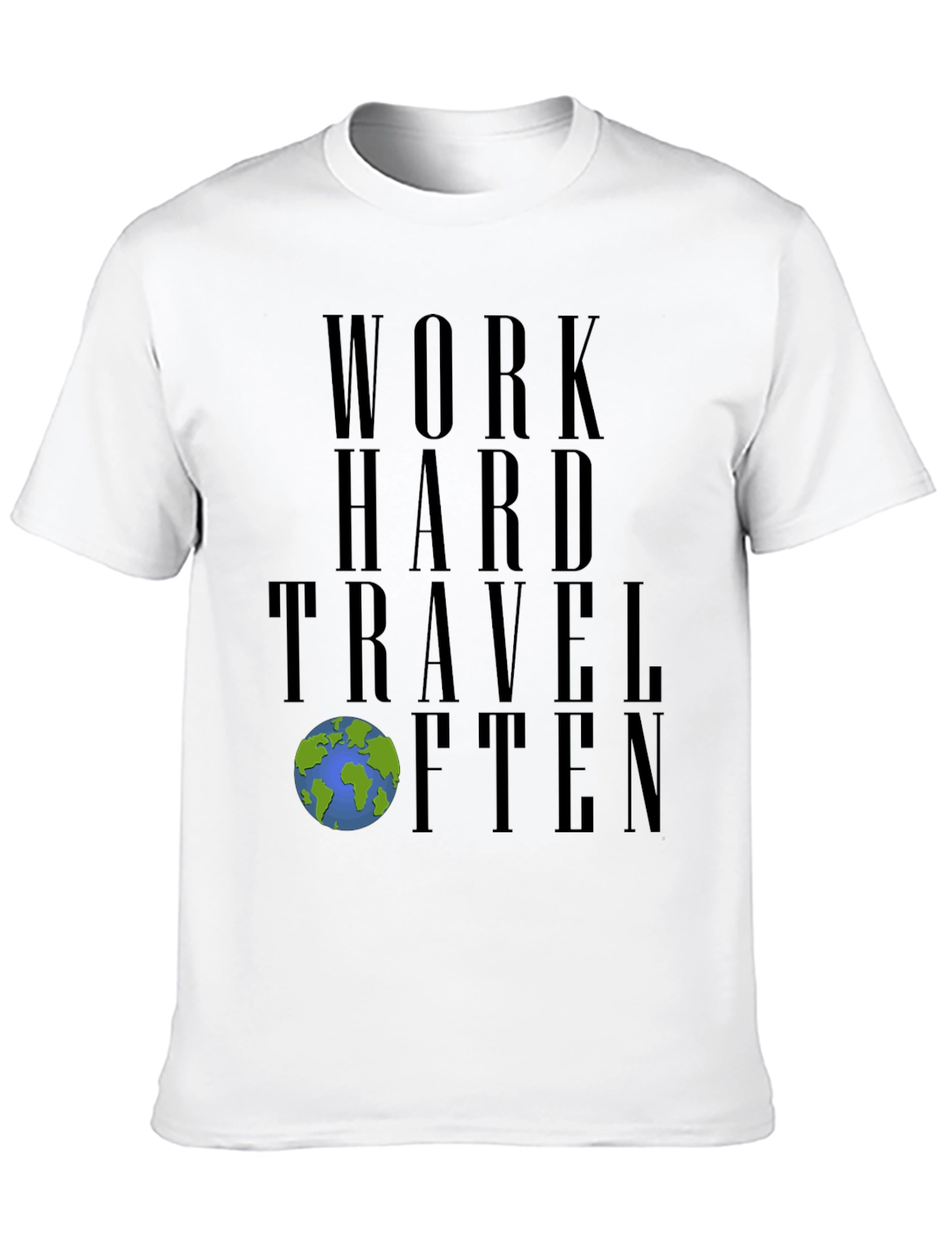 Work Hard Travel Often Black Graphic Tee