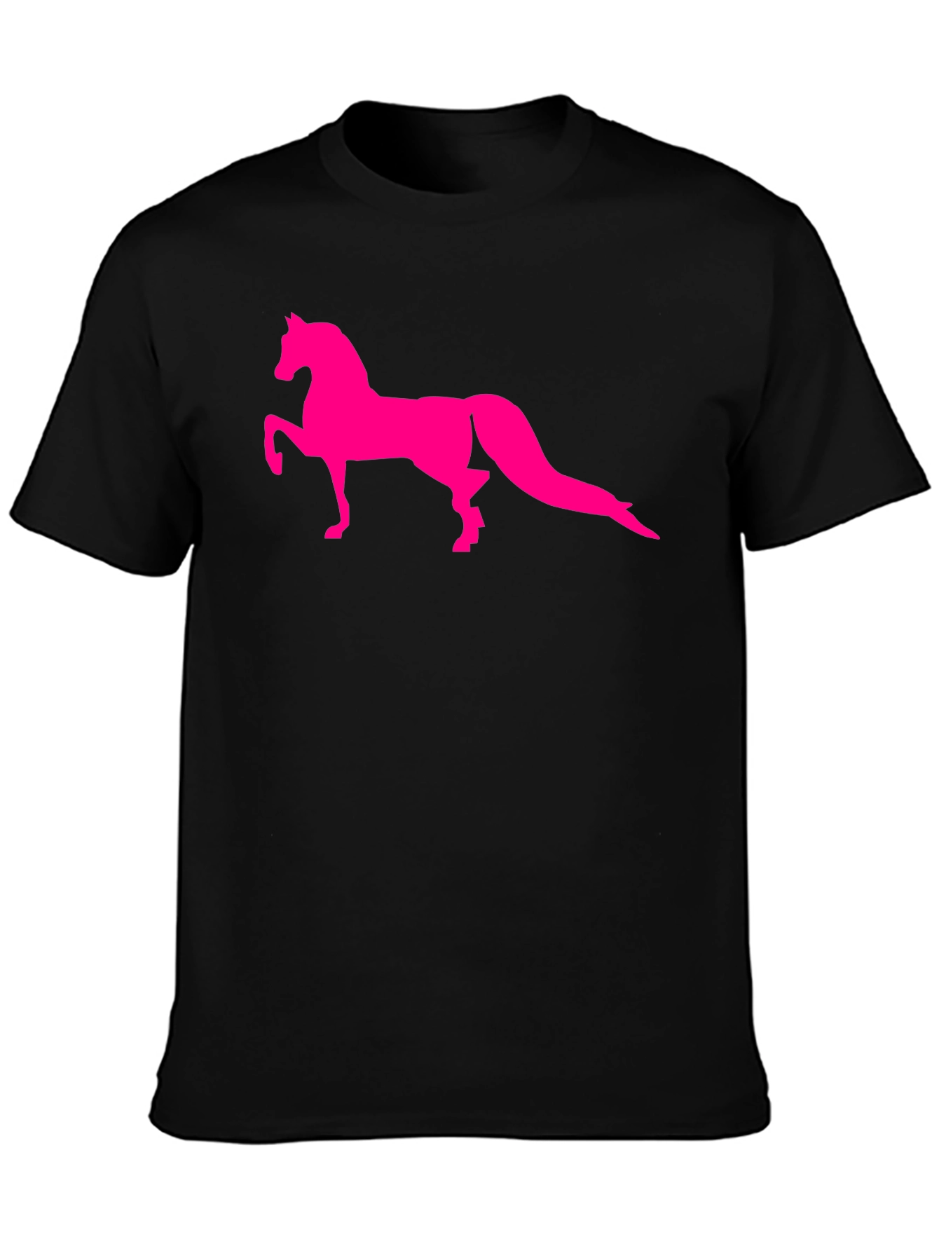 Mens Black T-Shirt with Horse Graphic