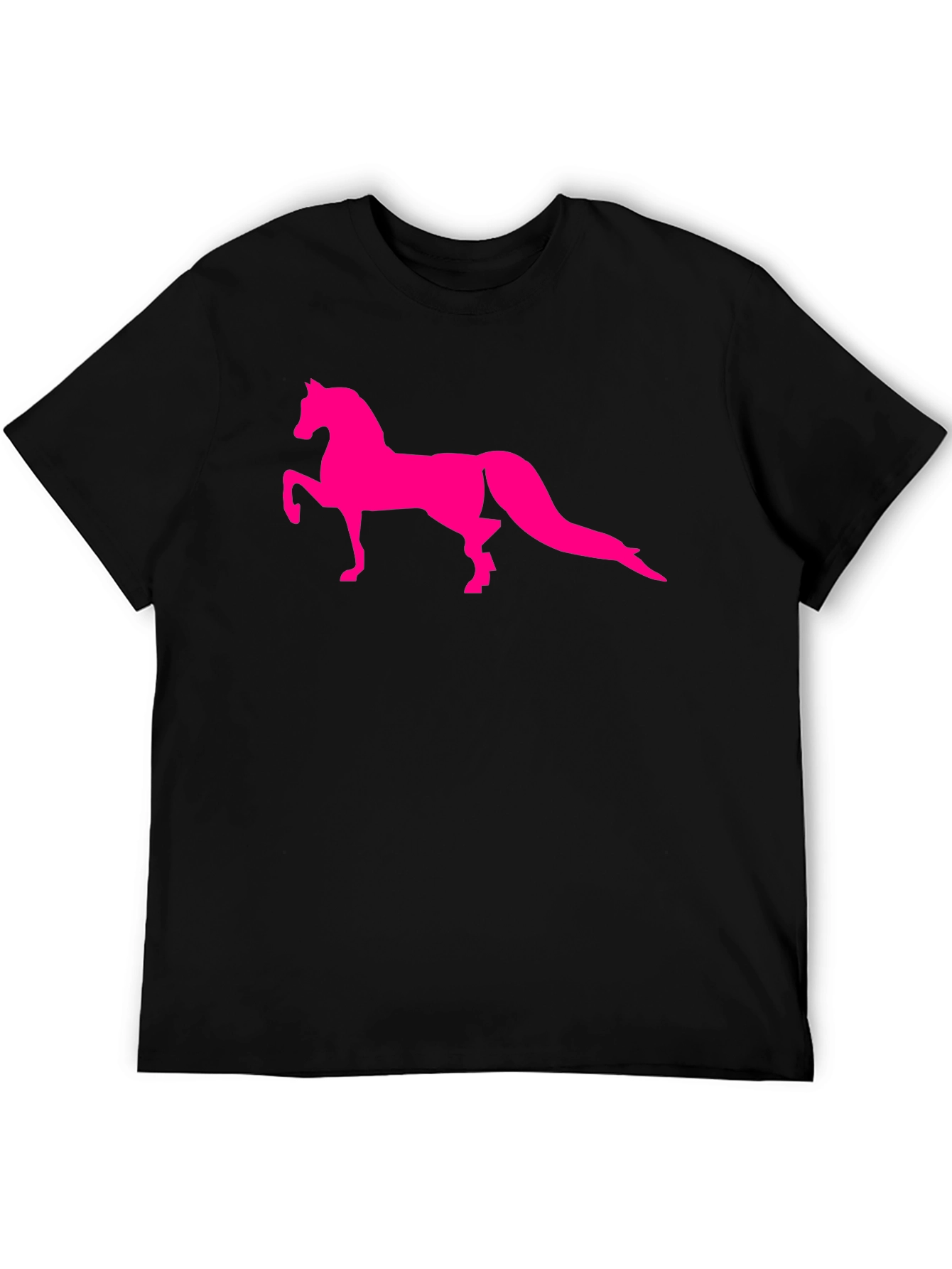 Mens Black T-Shirt with Horse Graphic