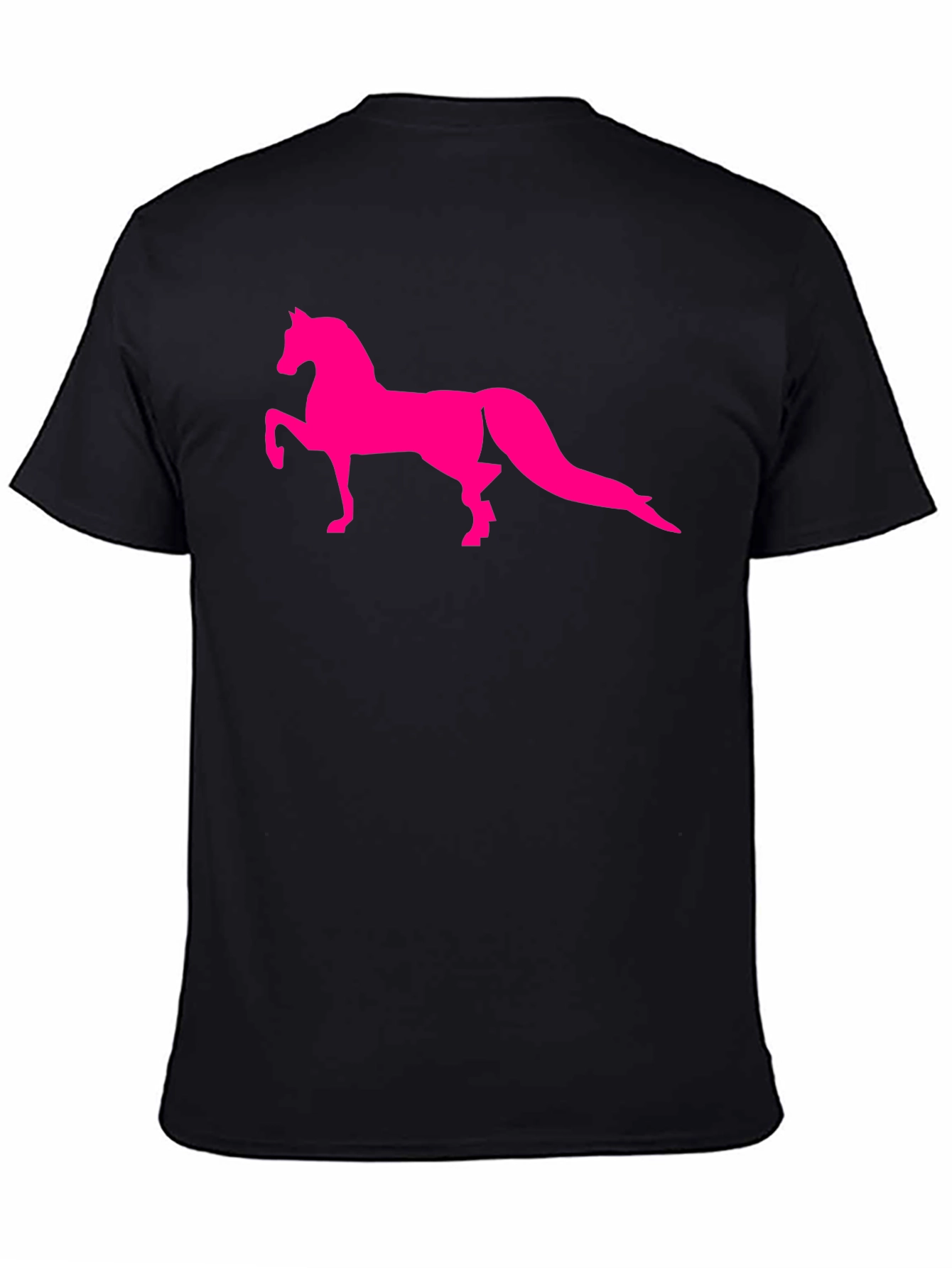 Mens Black T-Shirt with Horse Graphic