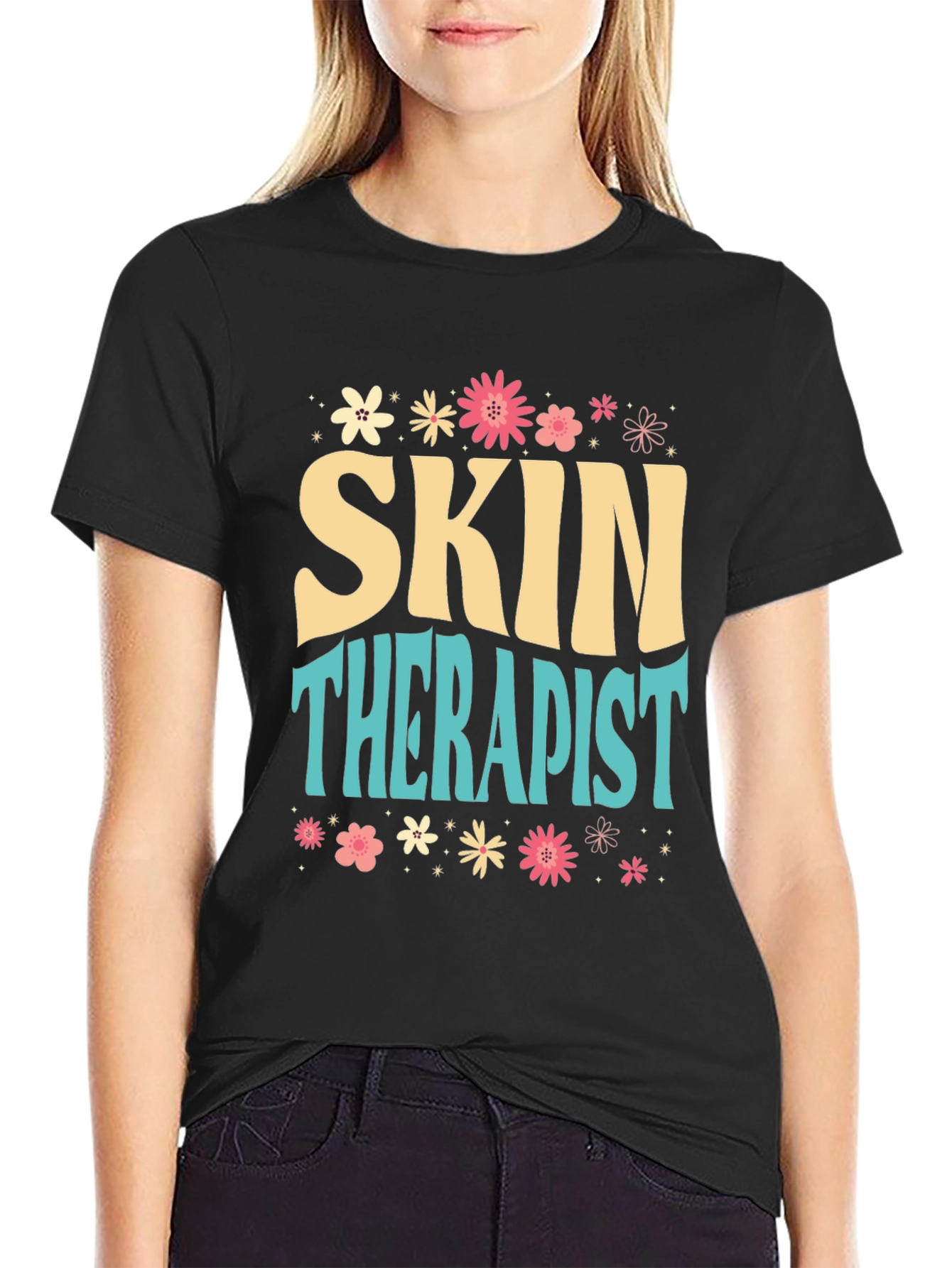 Skin Therapist Floral Graphic Tee