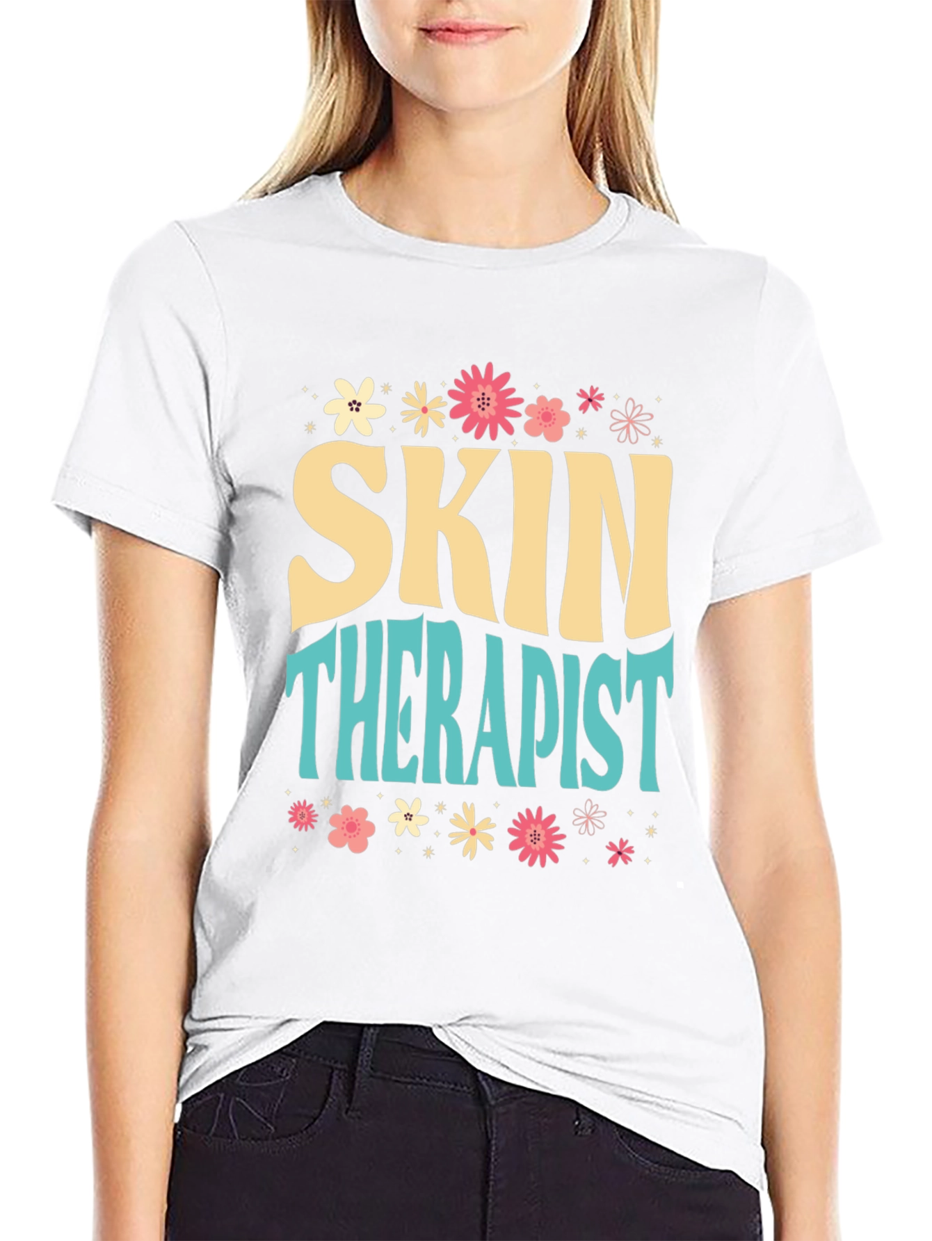 Skin Therapist Floral Graphic Tee
