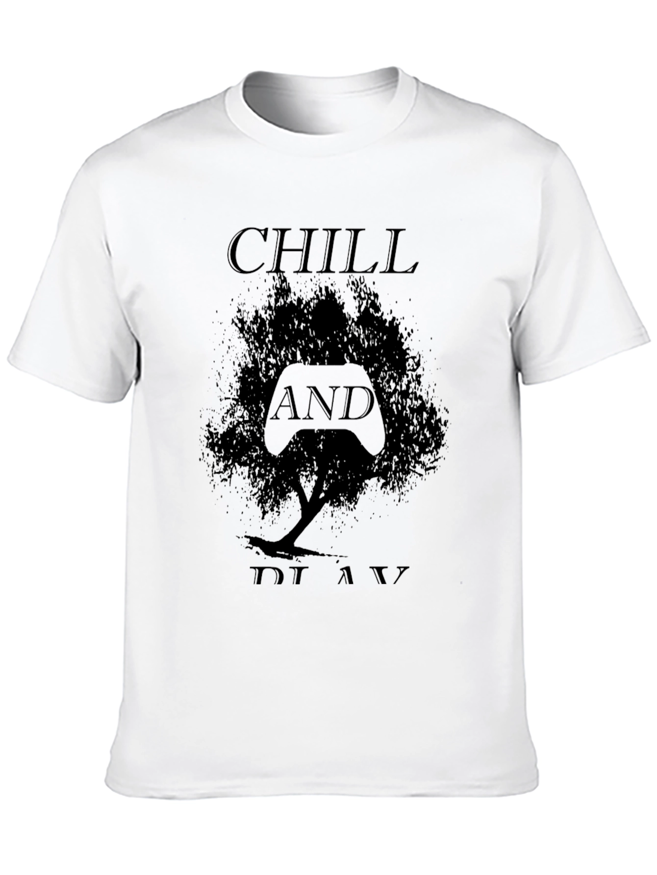 Chill and Play Black Graphic Tee
