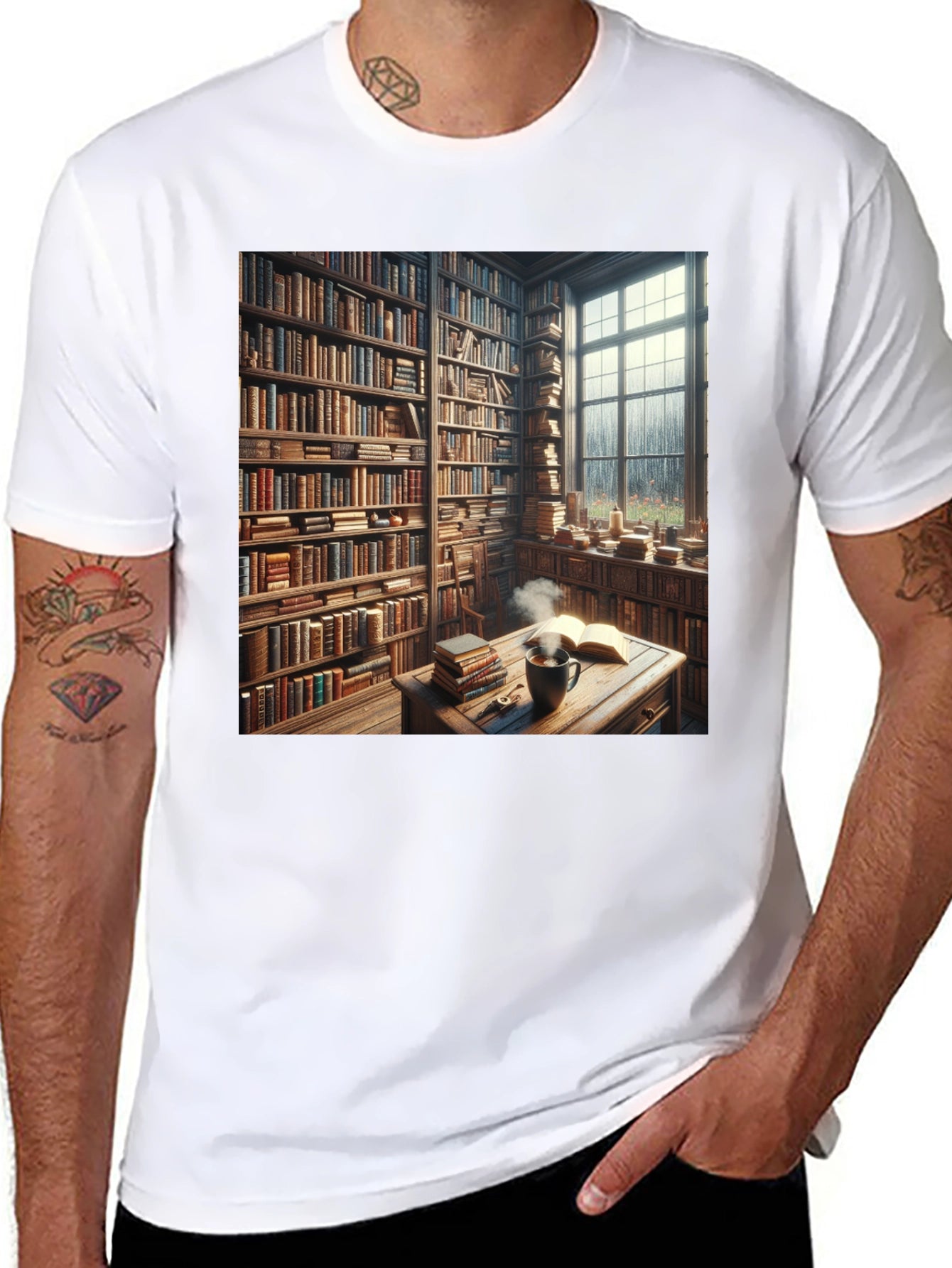 Book Lovers Cozy Library T-Shirt