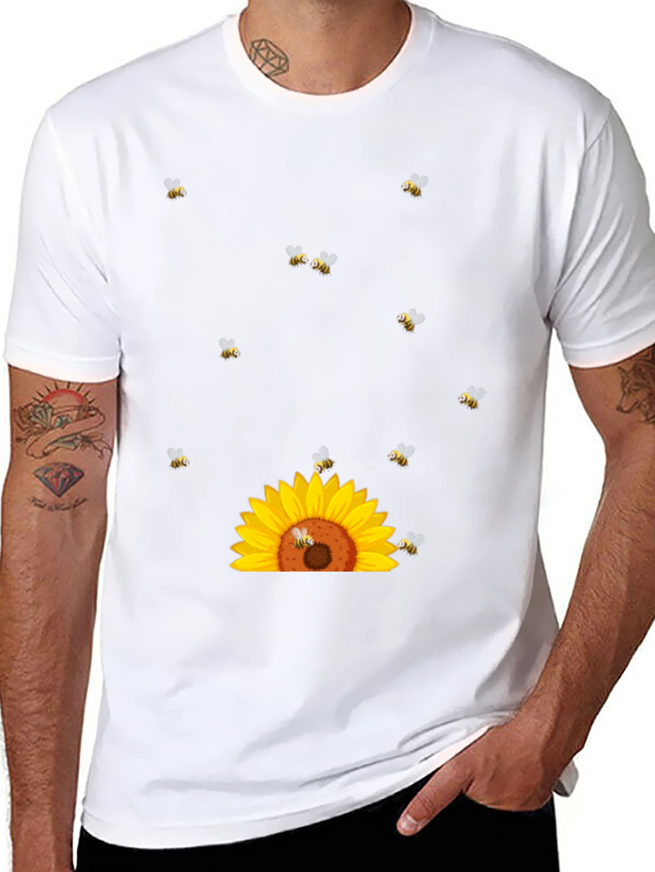 Sunflower & Bees Graphic Tee