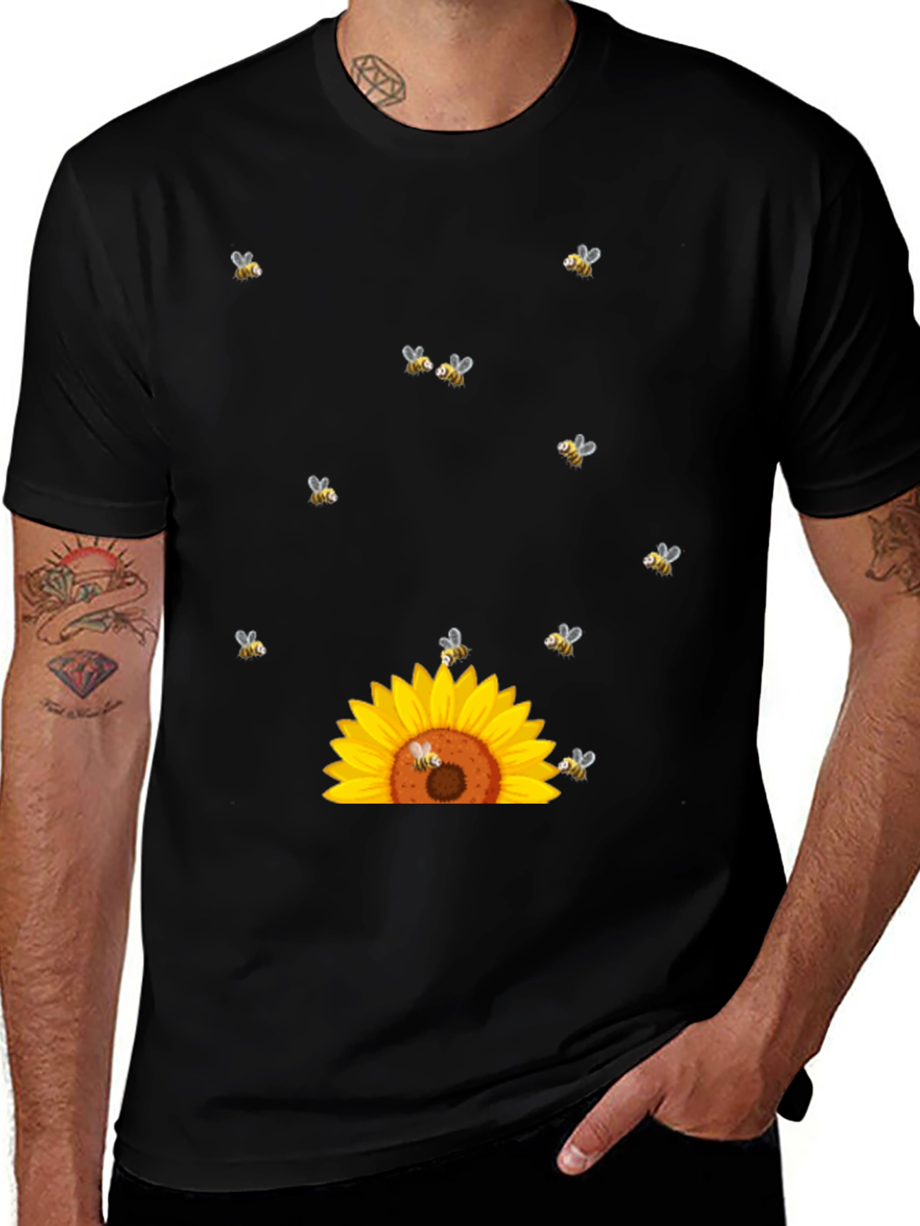 Sunflower & Bees Graphic Tee
