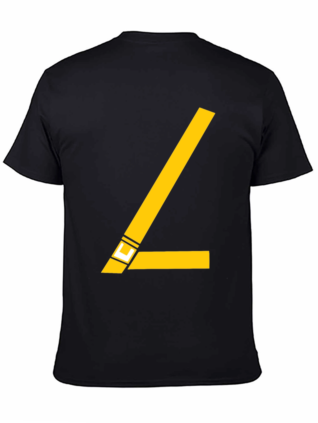 Stylish Black Tee with Yellow Angle Design