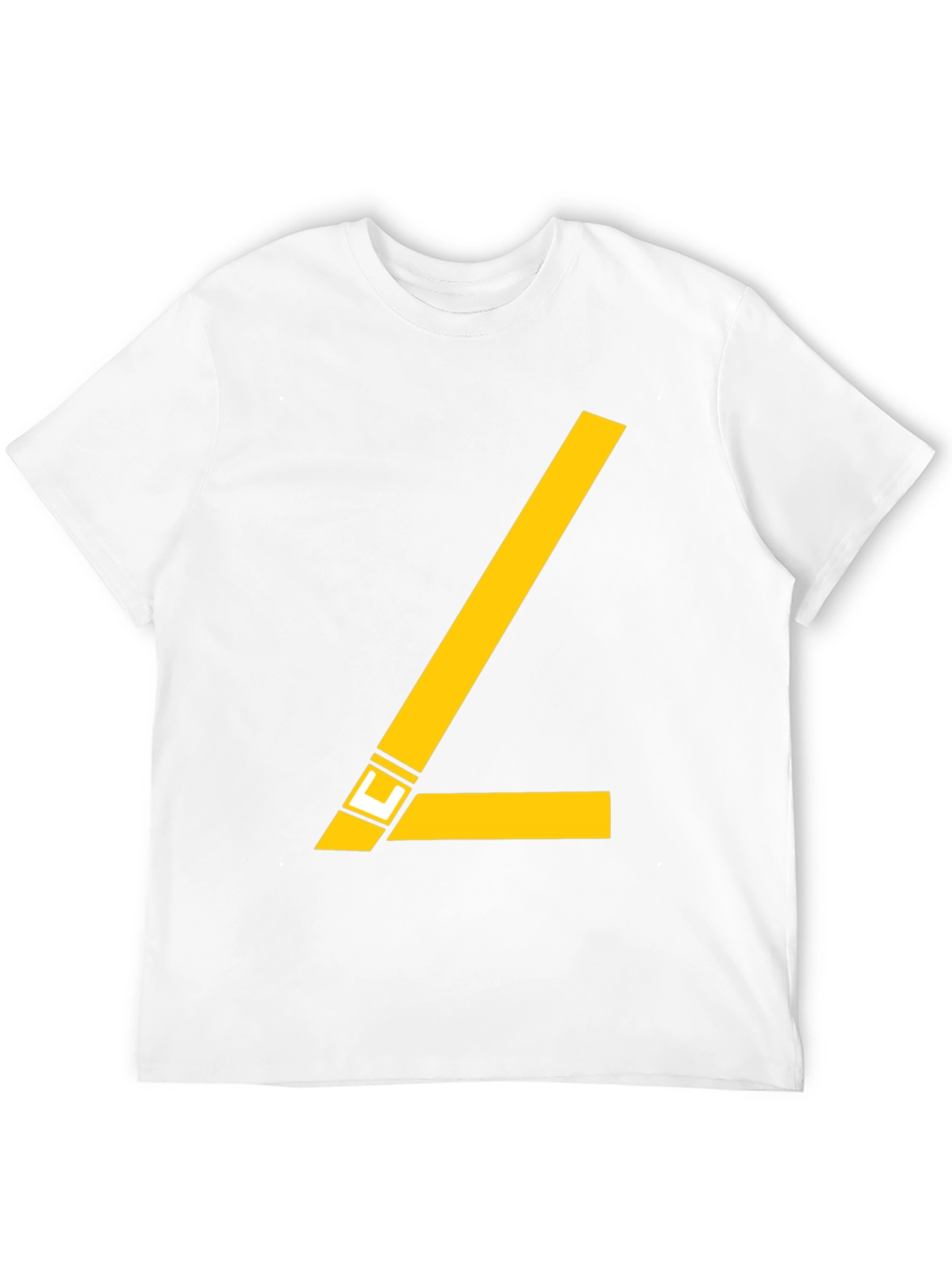 Stylish Black Tee with Yellow Angle Design