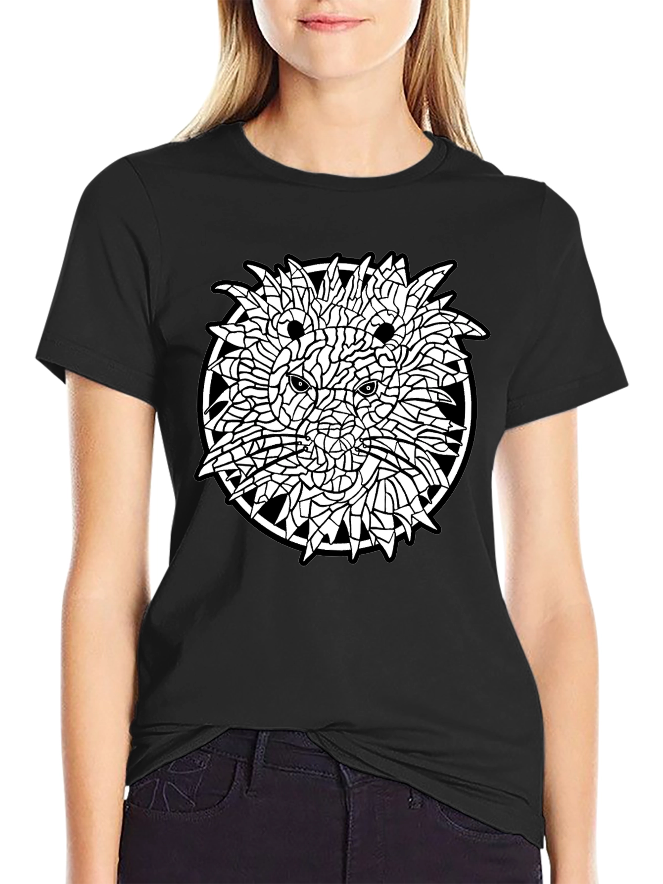 Abstract Lion Graphic Tee