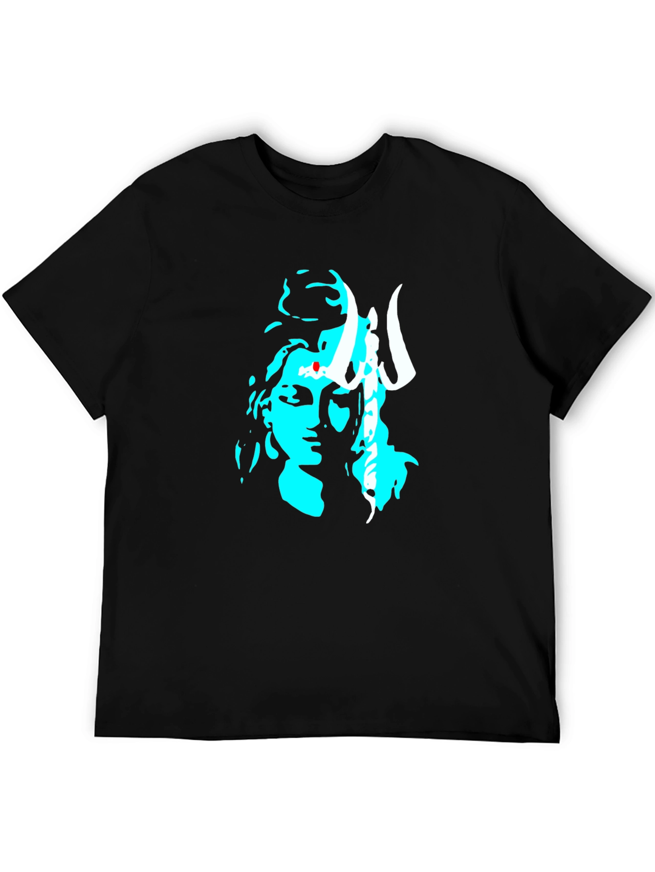 Black Graphic Tee with Shiva Design
