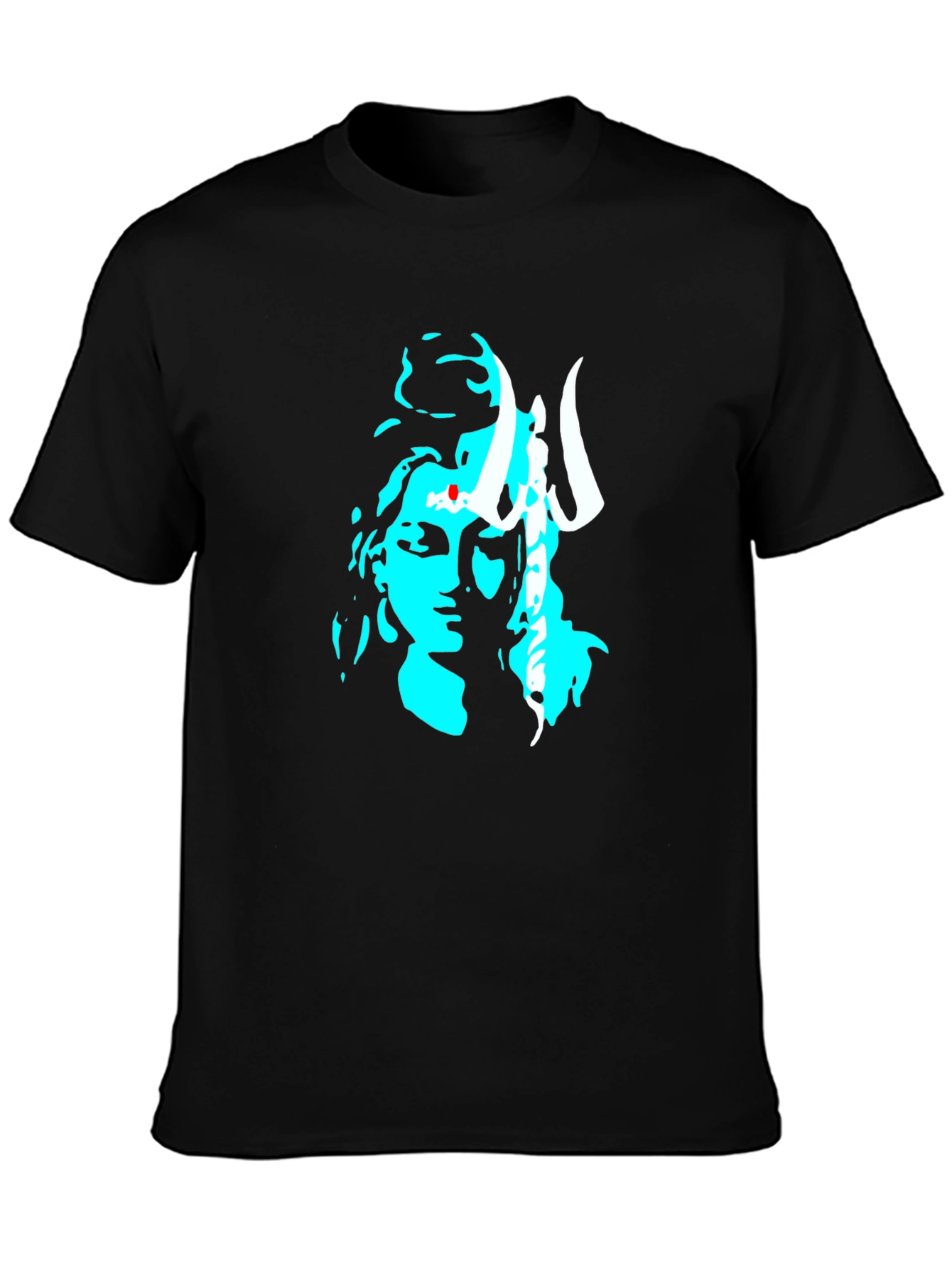 Black Graphic Tee with Shiva Design