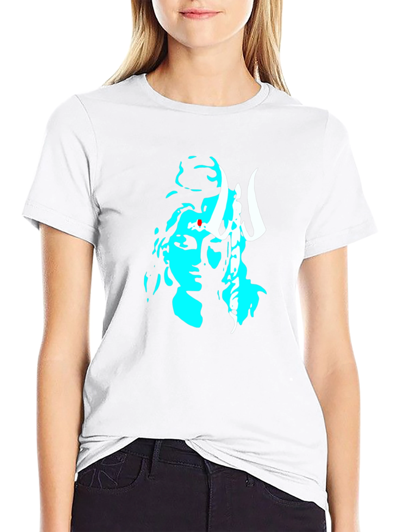 Black Graphic Tee with Shiva Design