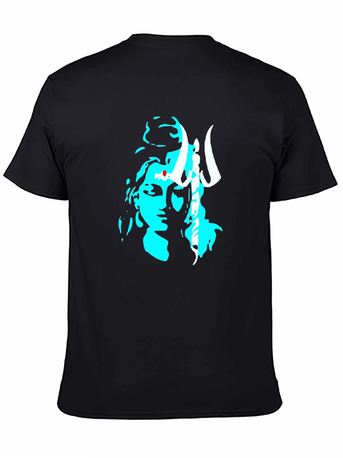 Black Graphic Tee with Shiva Design