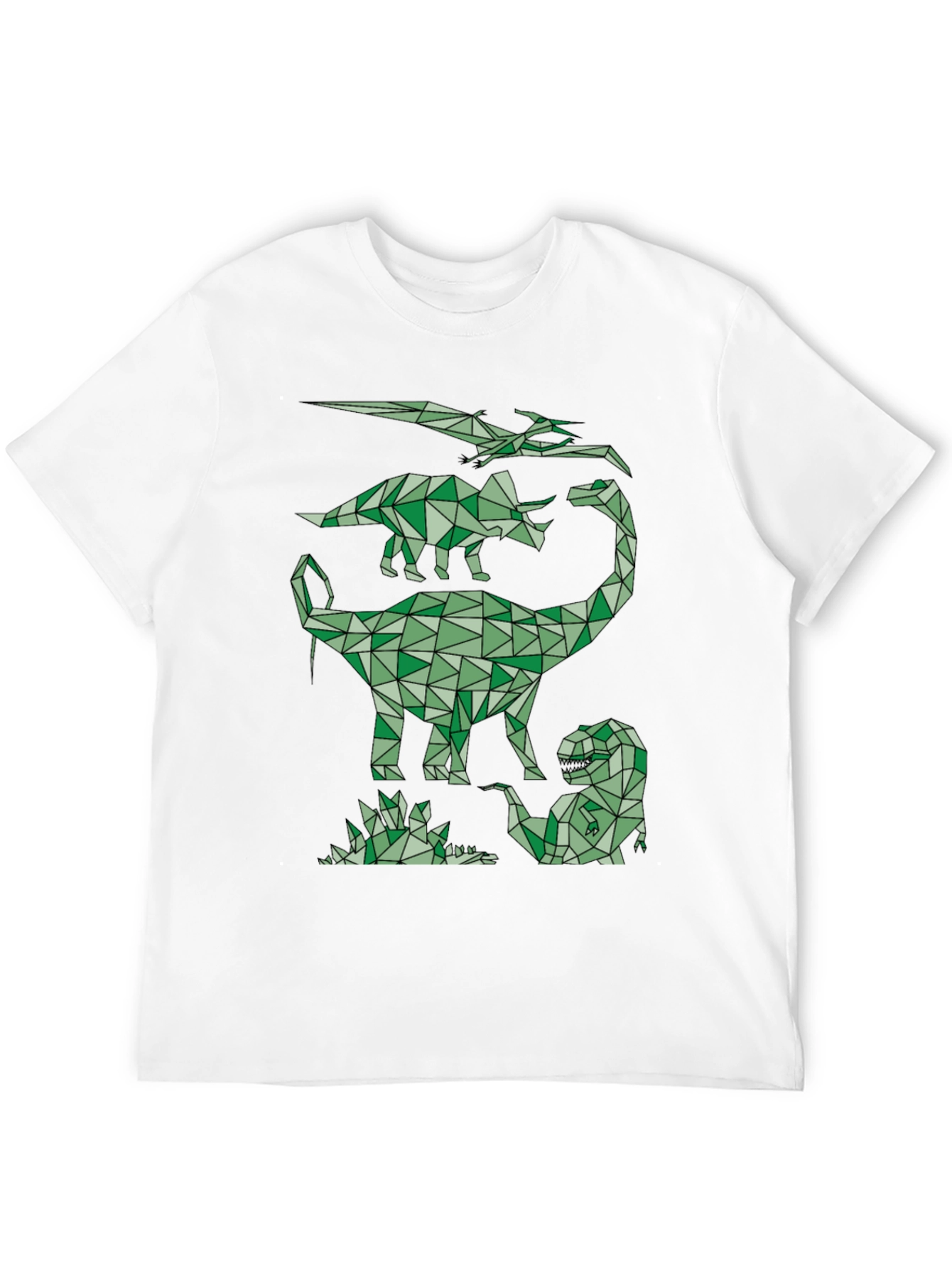 Geometric Dinosaur T-Shirt - Black