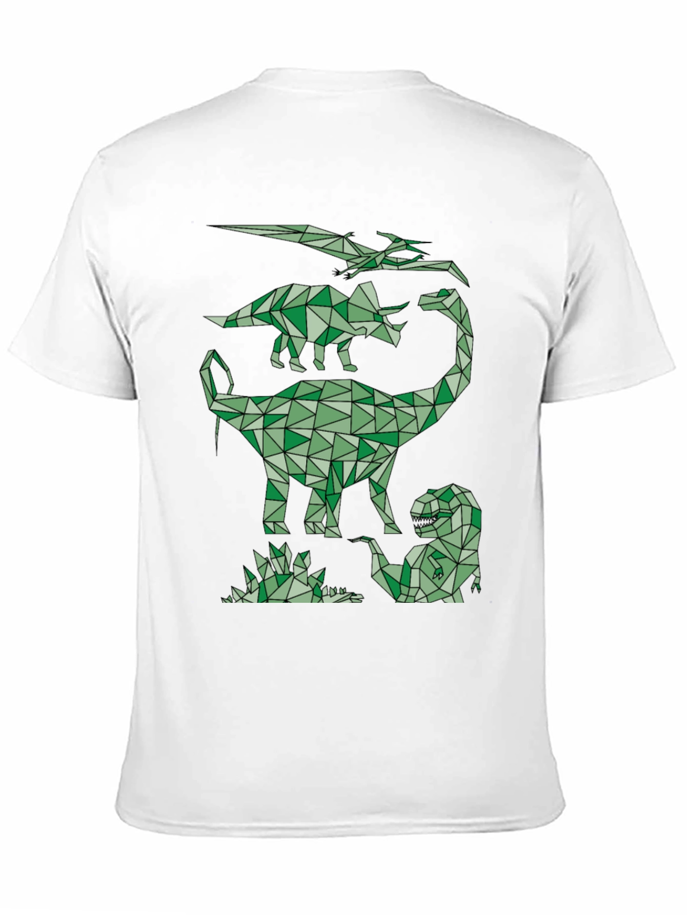 Geometric Dinosaur T-Shirt - Black