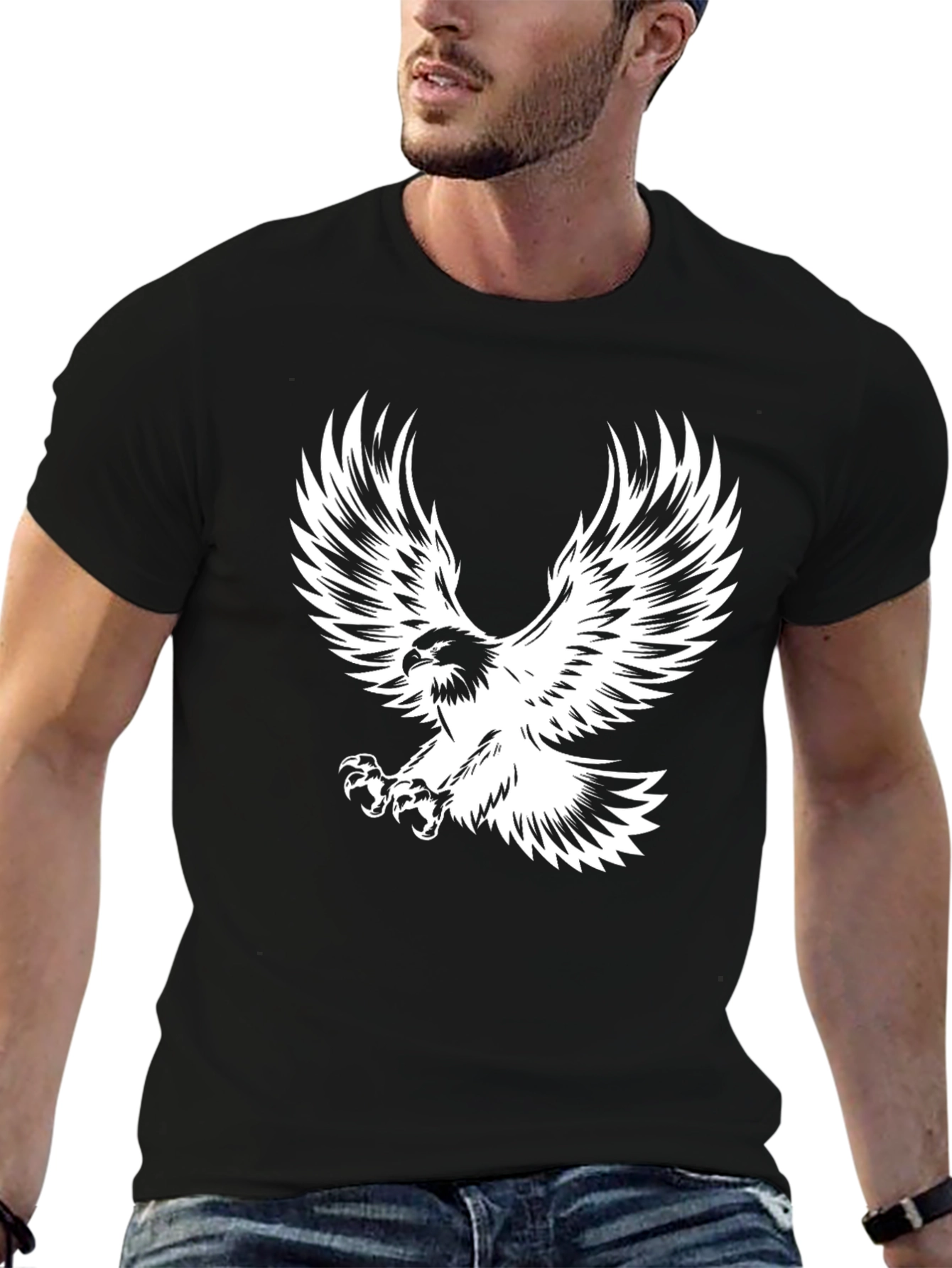 Black Eagle Print T-Shirt