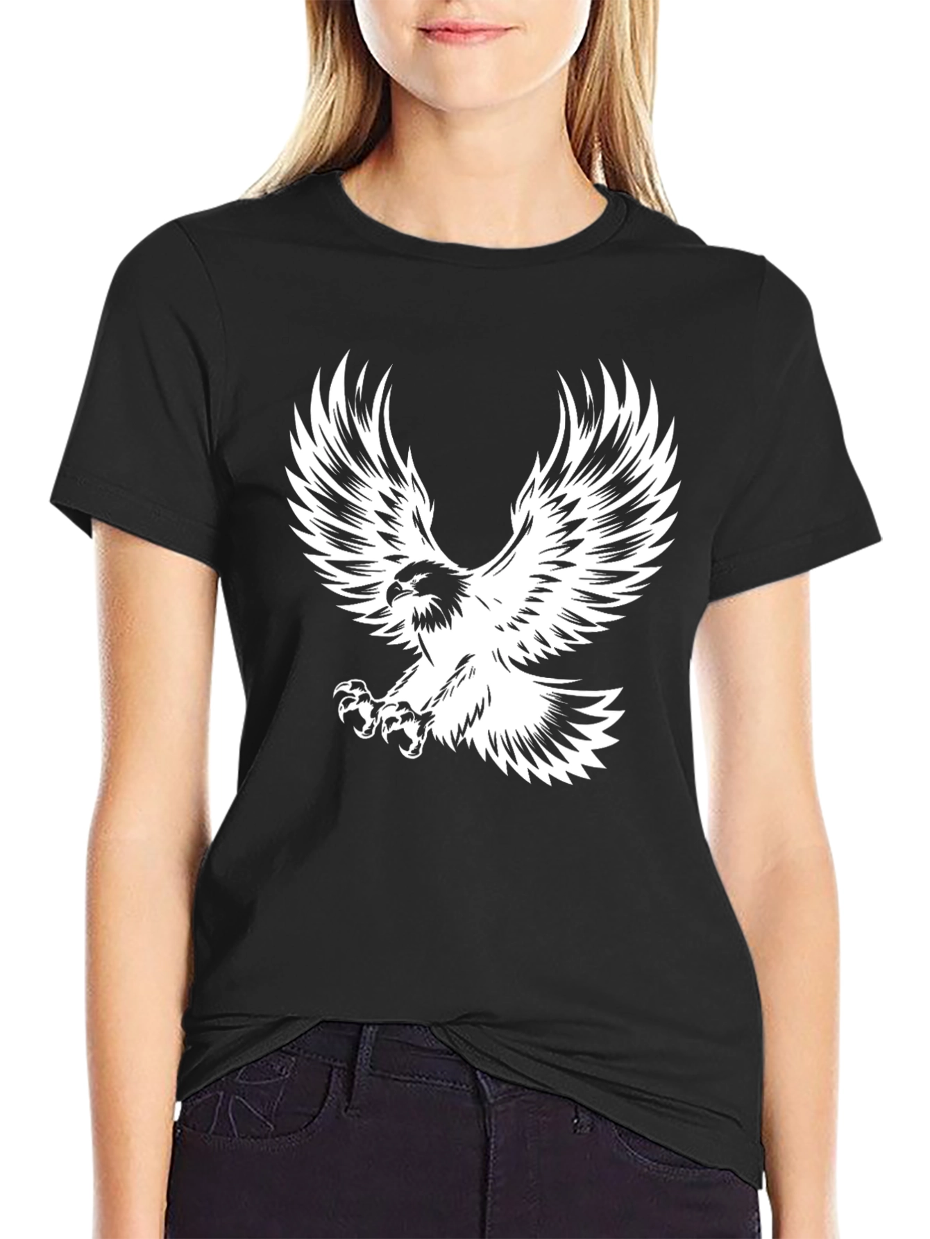 Black Eagle Print T-Shirt