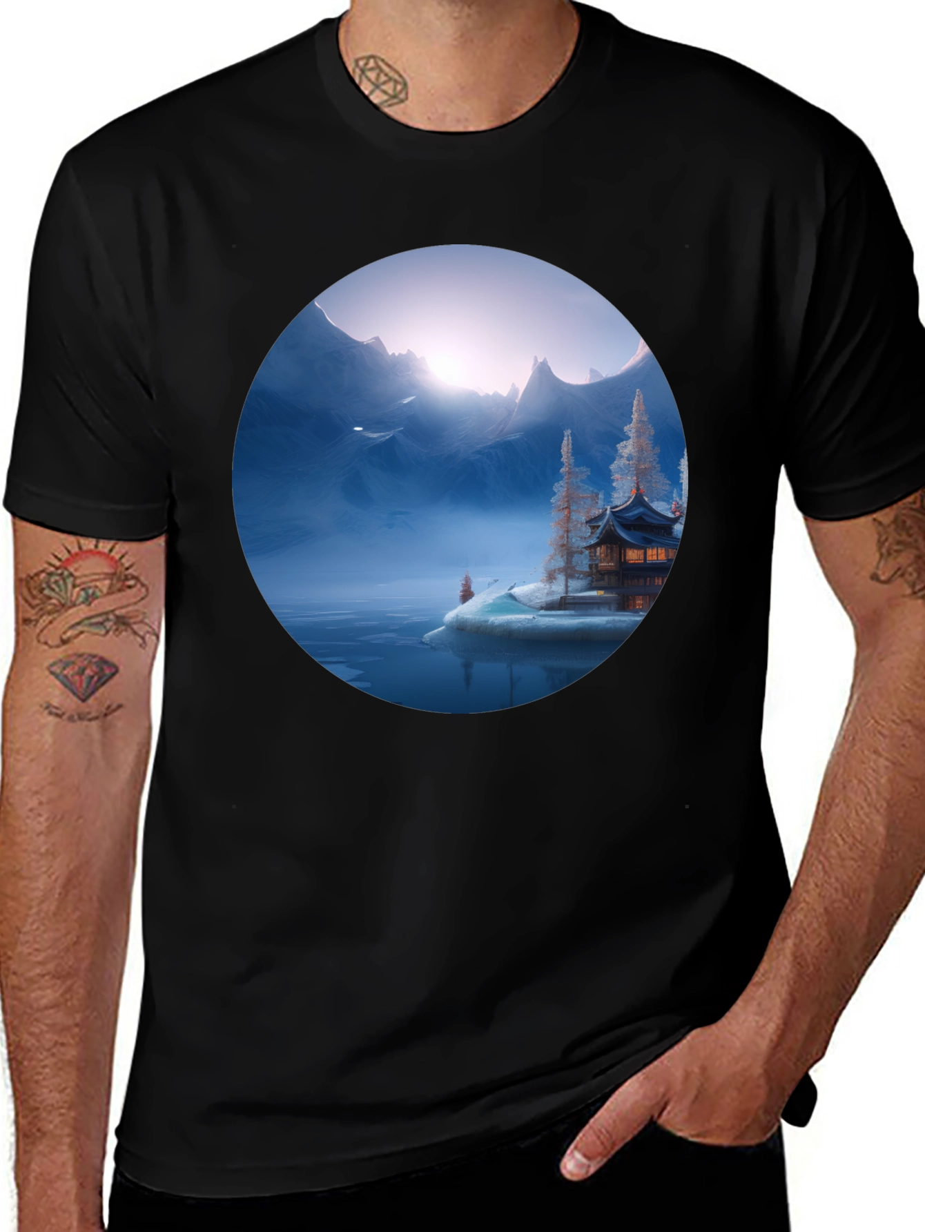 Mystic Mountain Graphic Tee - Black