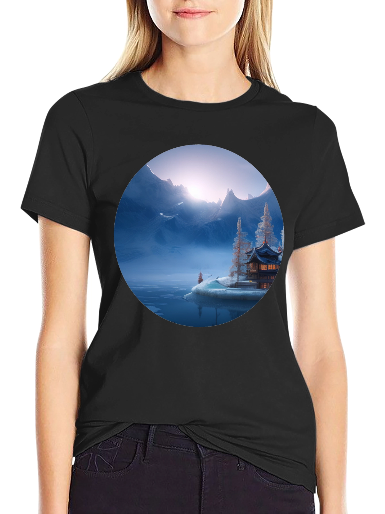 Mystic Mountain Graphic Tee - Black