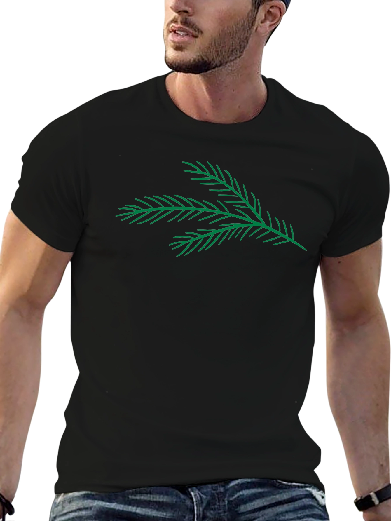 Evergreen Branch Graphic Tee - Modern Casual Style