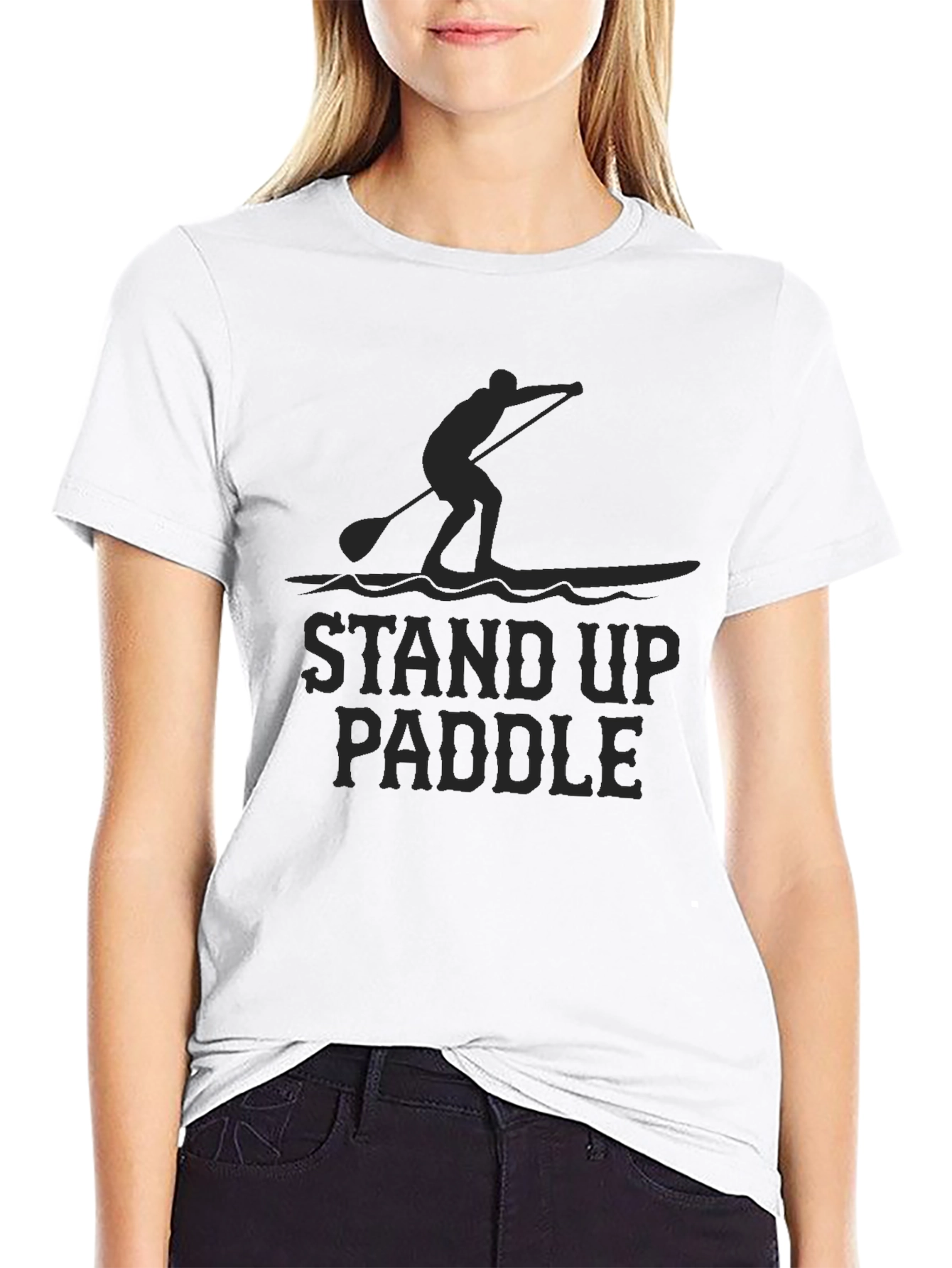 Stand Up Paddle T-Shirt - Black Graphic Tee