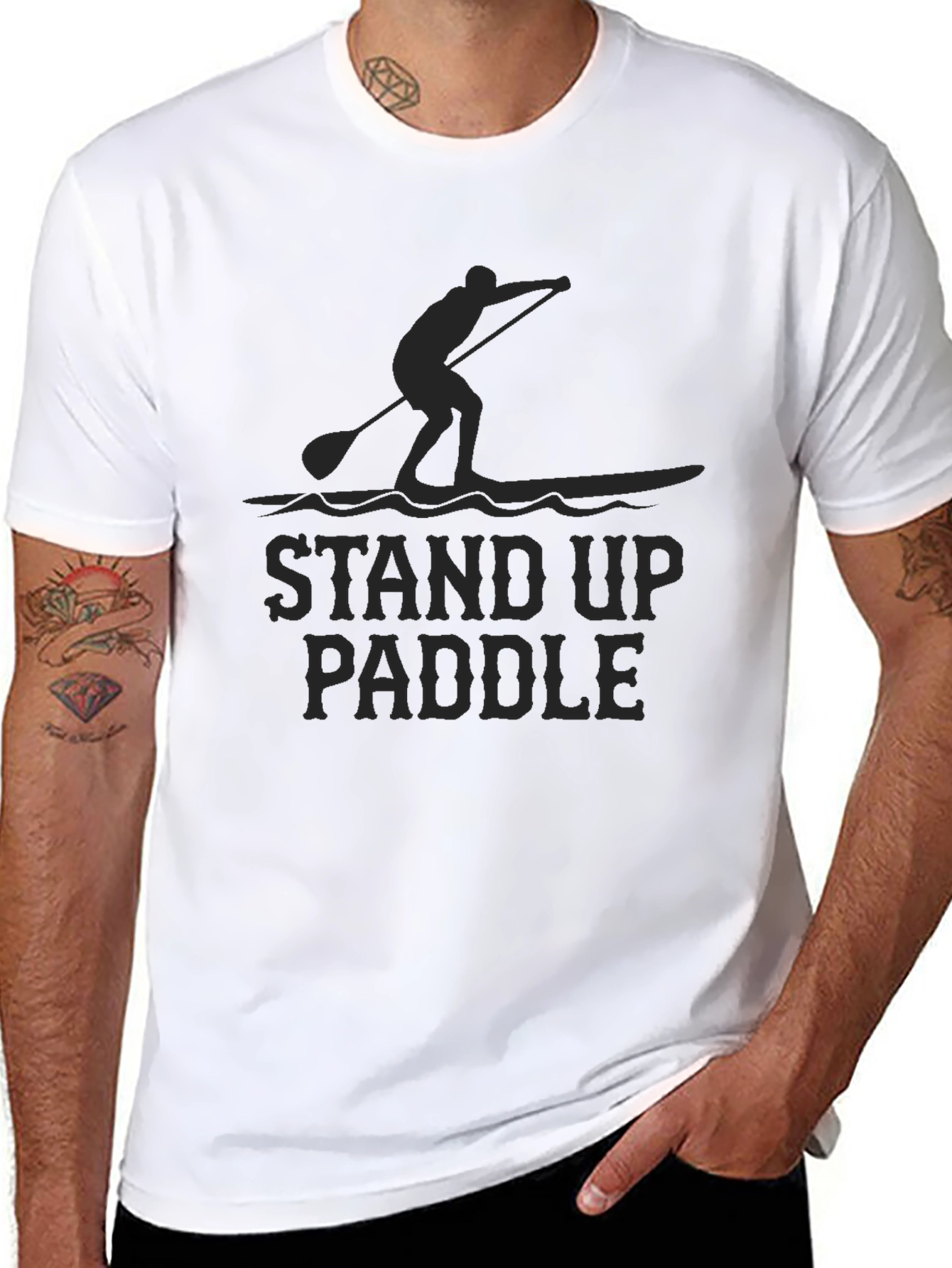 Stand Up Paddle T-Shirt - Black Graphic Tee