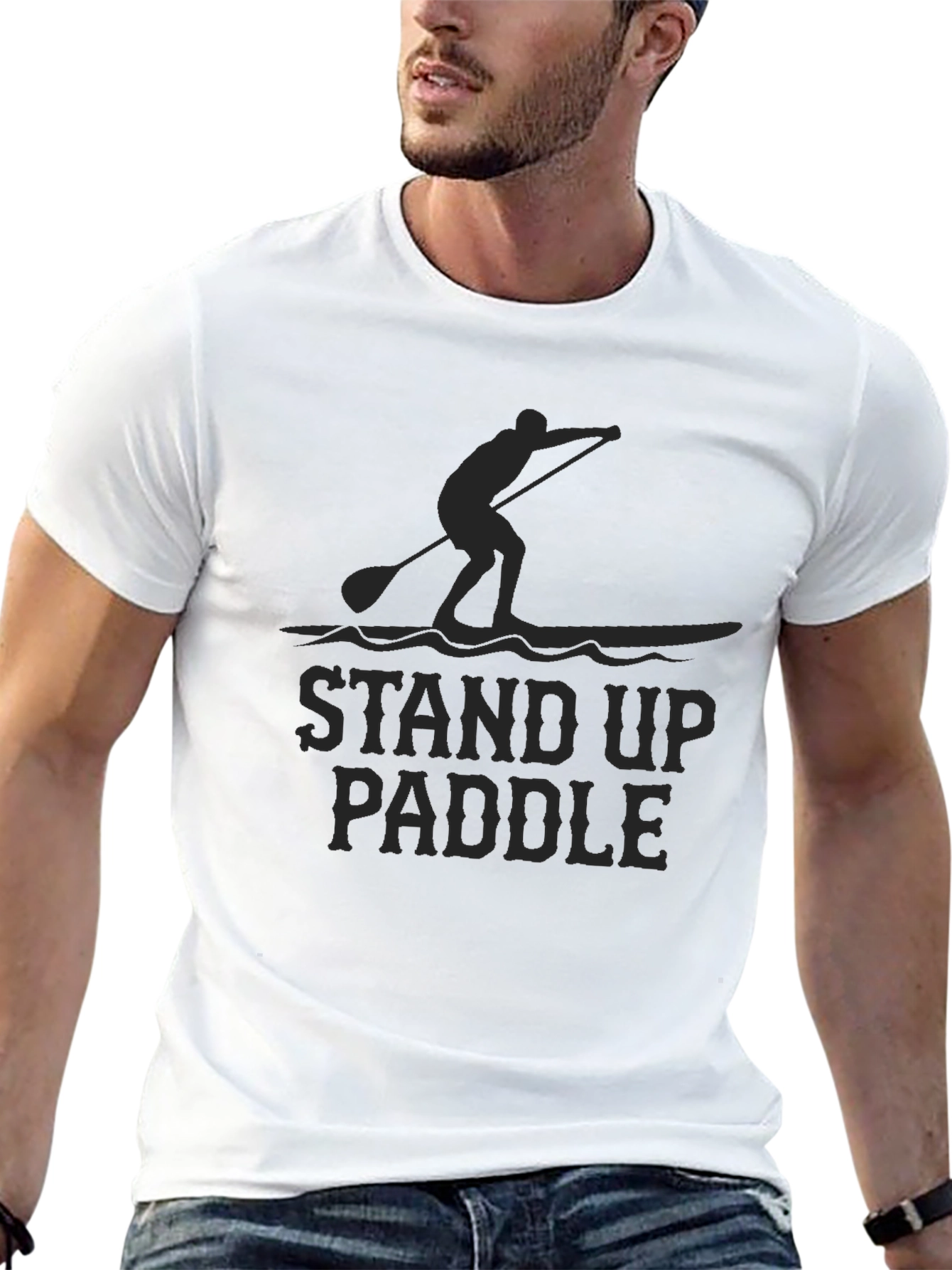 Stand Up Paddle T-Shirt - Black Graphic Tee