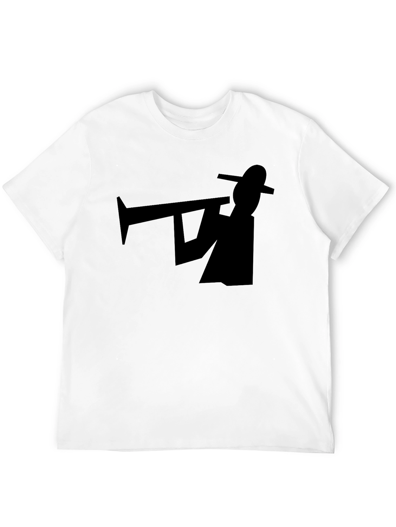 Black Trumpet Player Graphic Tee - Cool Musician Style