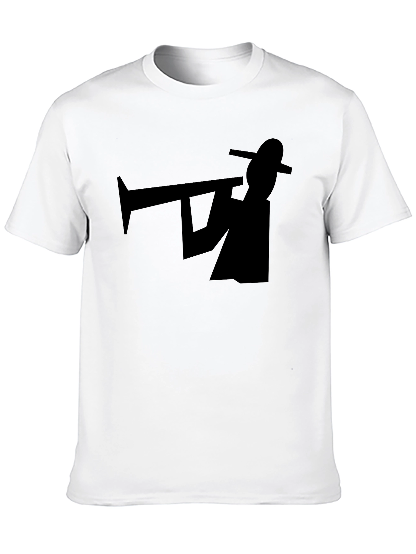 Black Trumpet Player Graphic Tee - Cool Musician Style