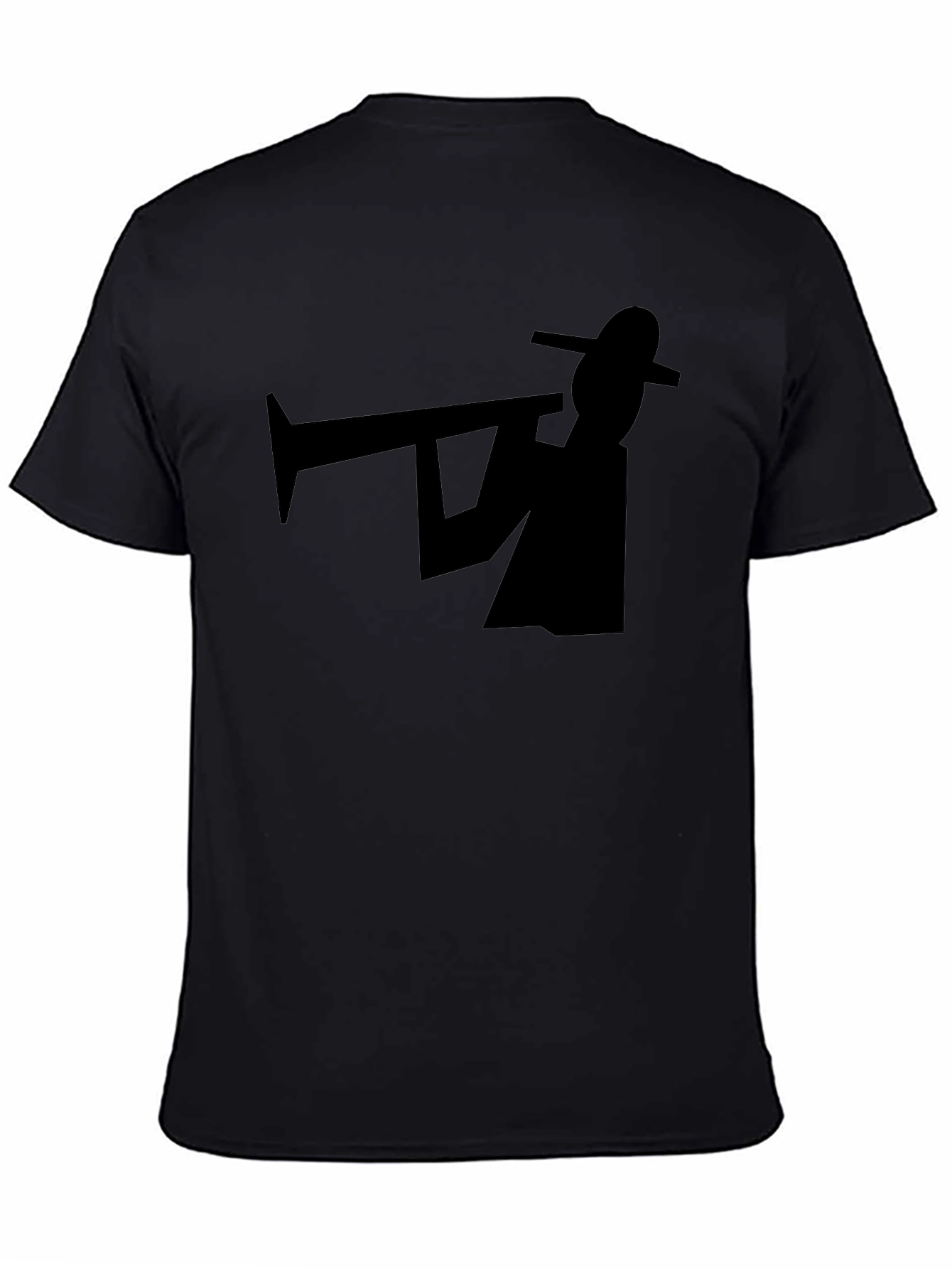 Black Trumpet Player Graphic Tee - Cool Musician Style