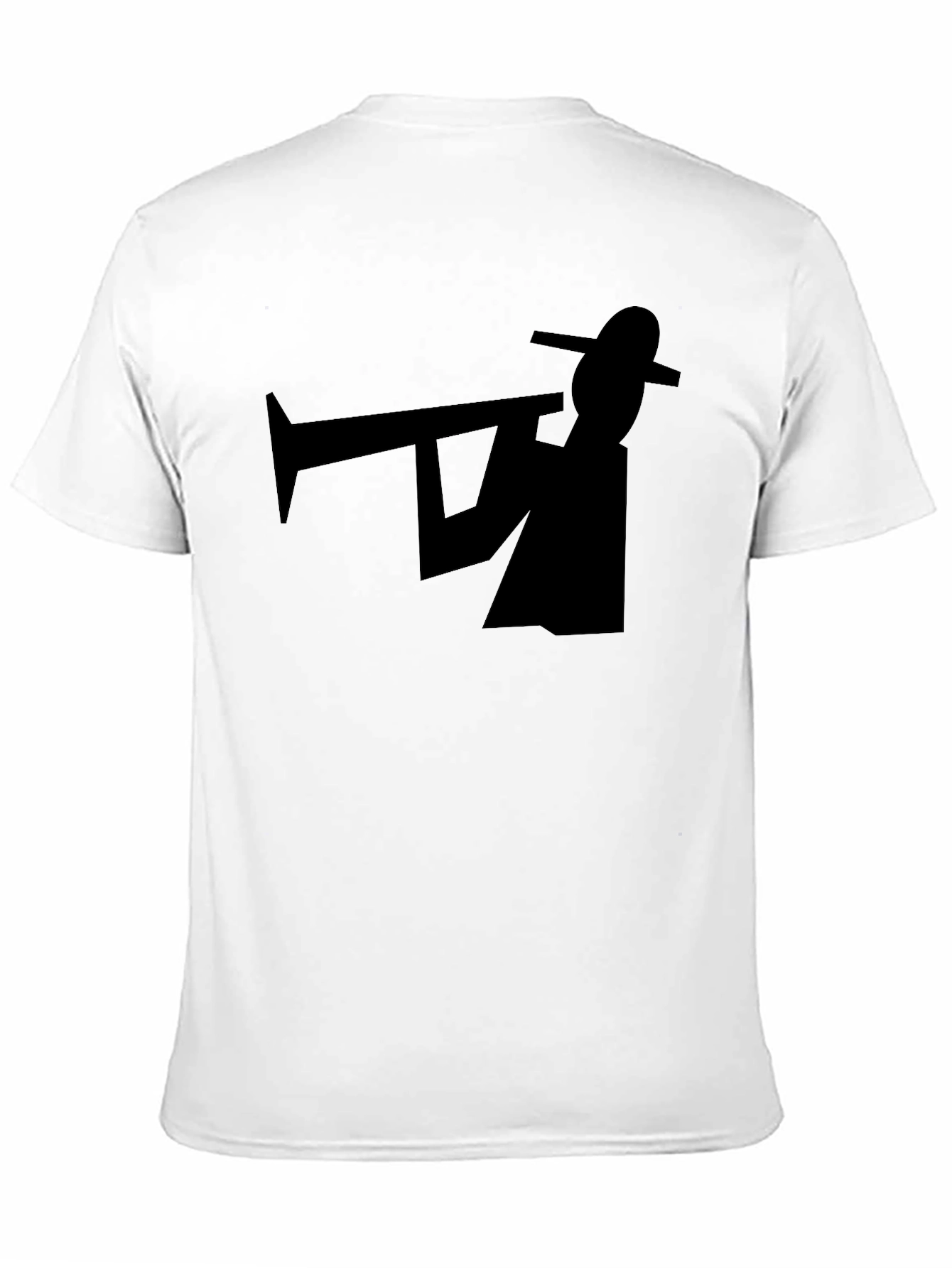 Black Trumpet Player Graphic Tee - Cool Musician Style