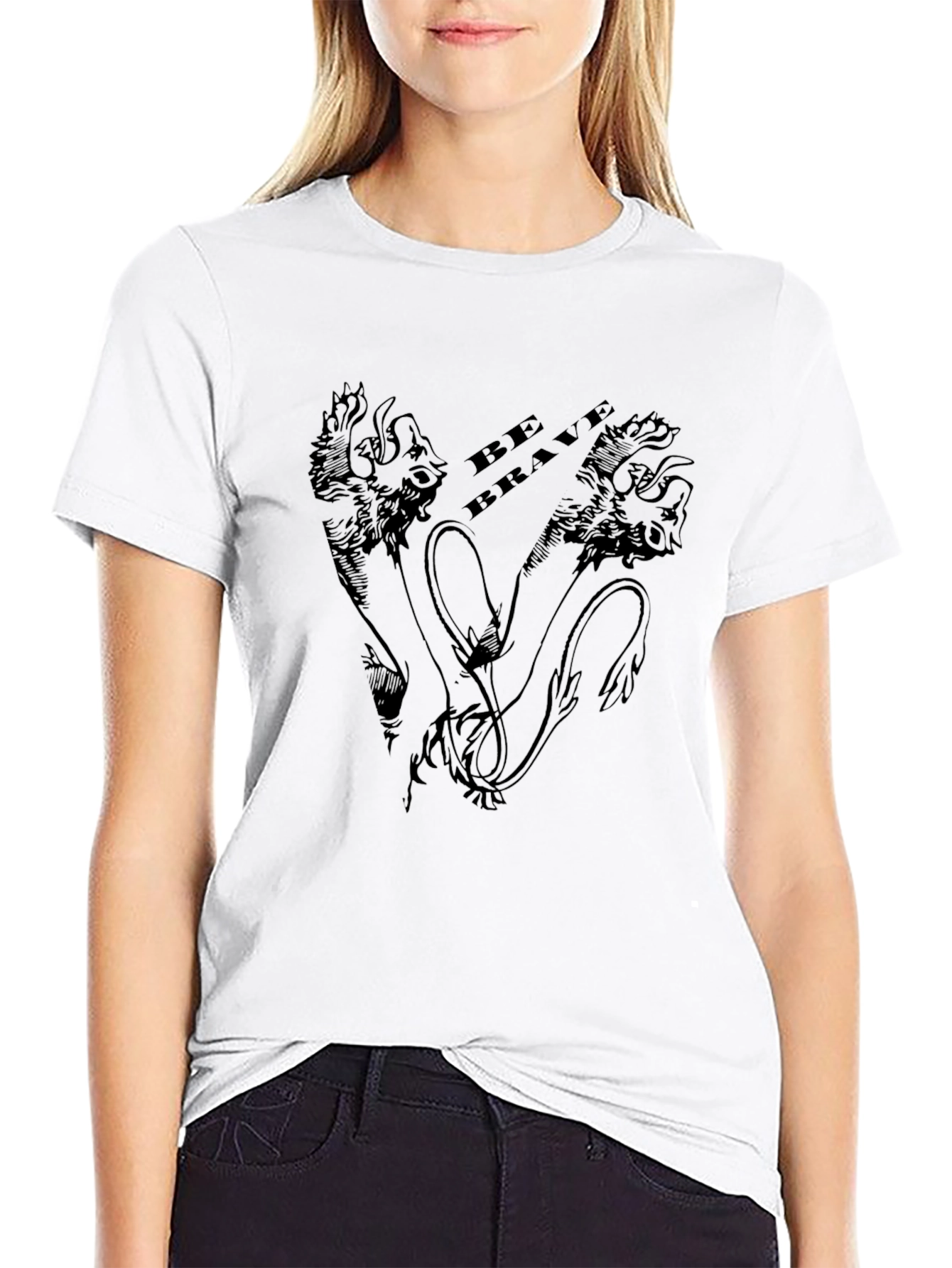 Mens Be Brave Black Graphic Tee