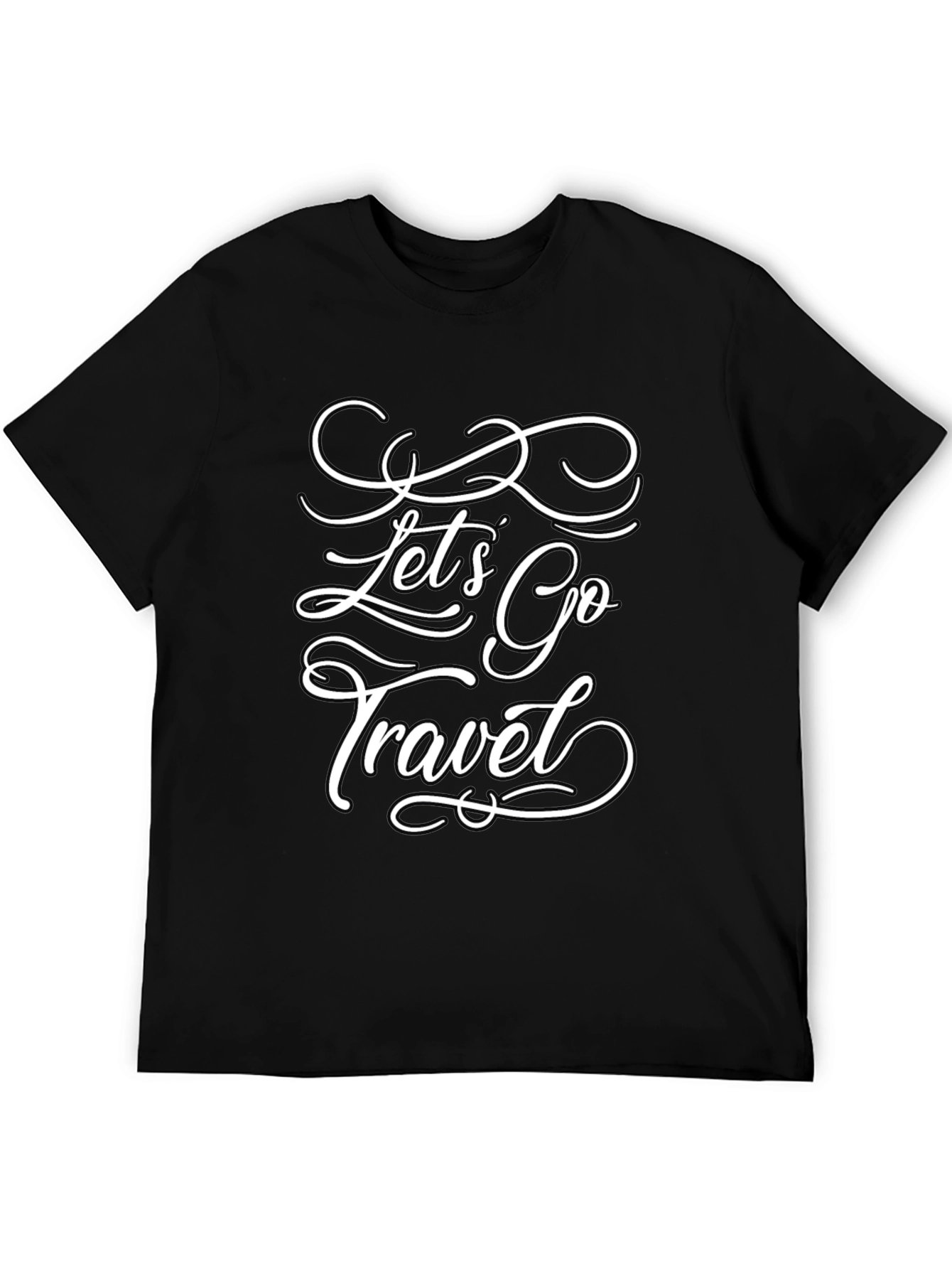 Lets Go Travel T-Shirt - Stylish Black Tee