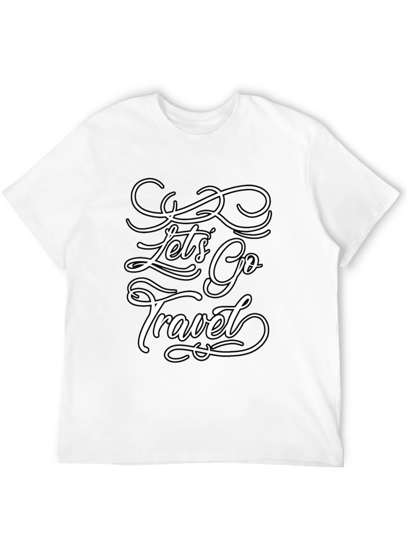 Lets Go Travel T-Shirt - Stylish Black Tee