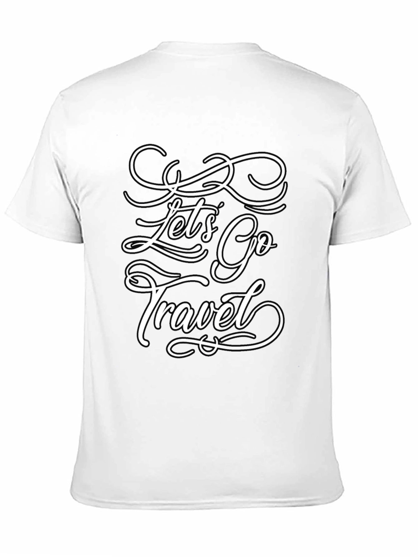 Lets Go Travel T-Shirt - Stylish Black Tee
