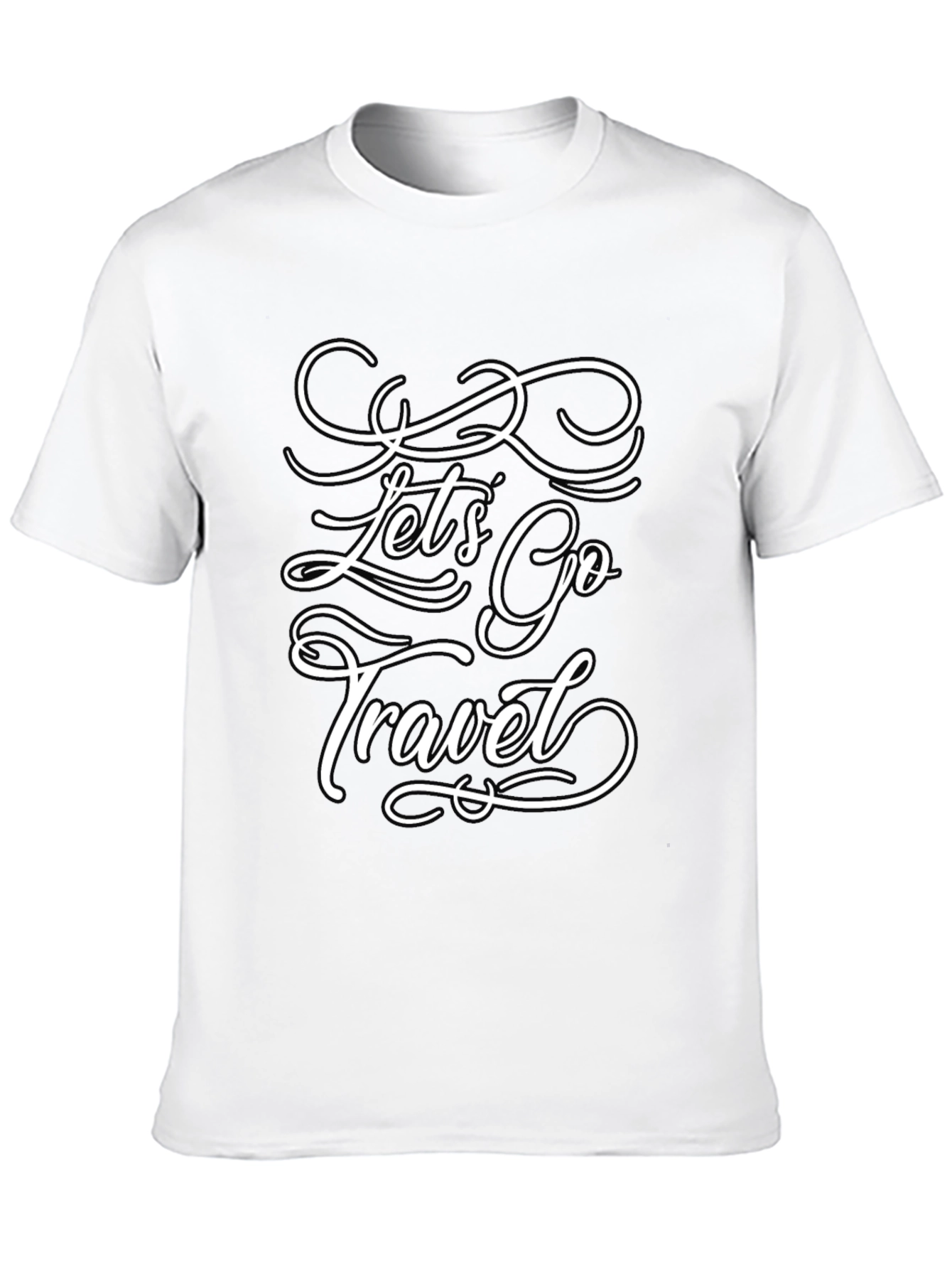 Lets Go Travel T-Shirt - Stylish Black Tee