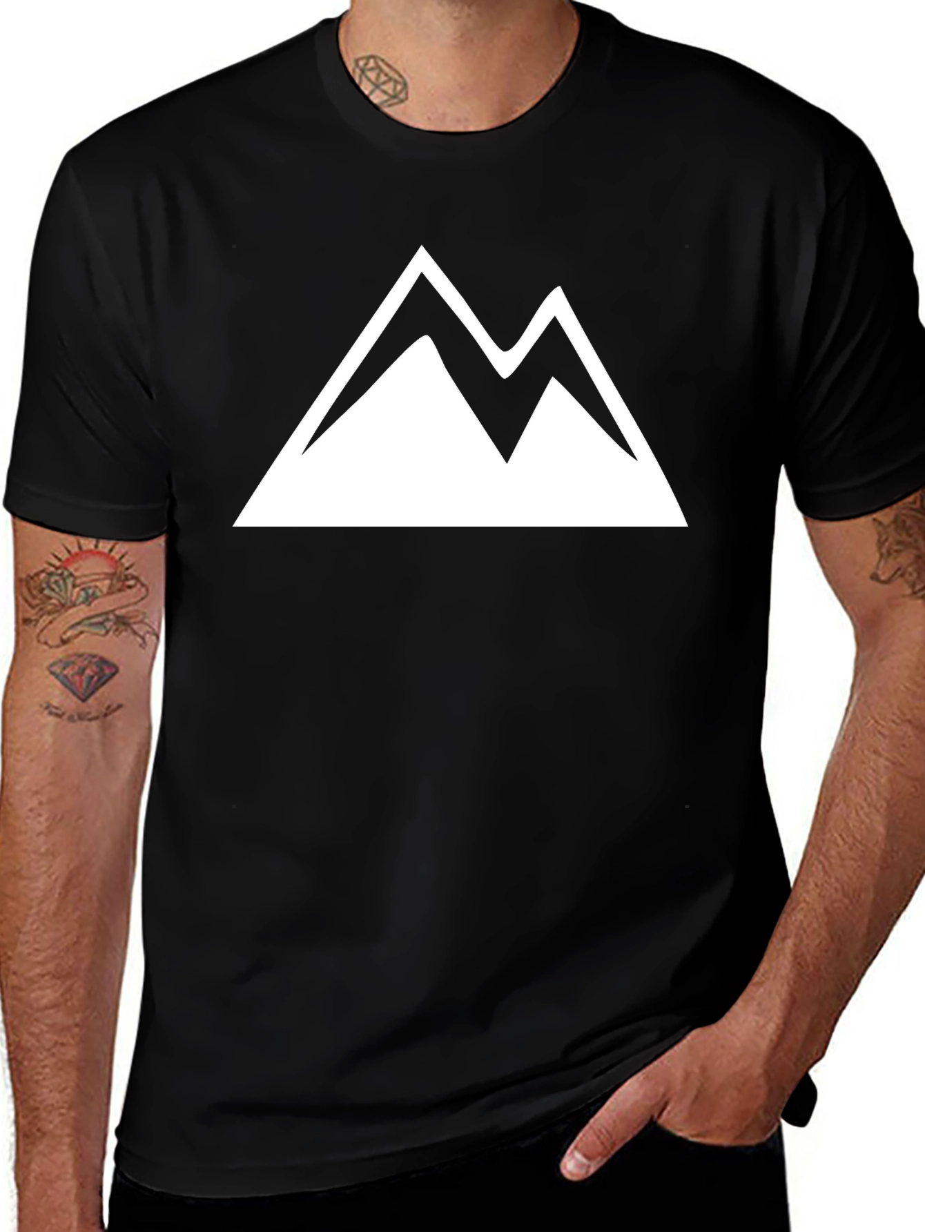 Mountain Peak Graphic Tee - Black