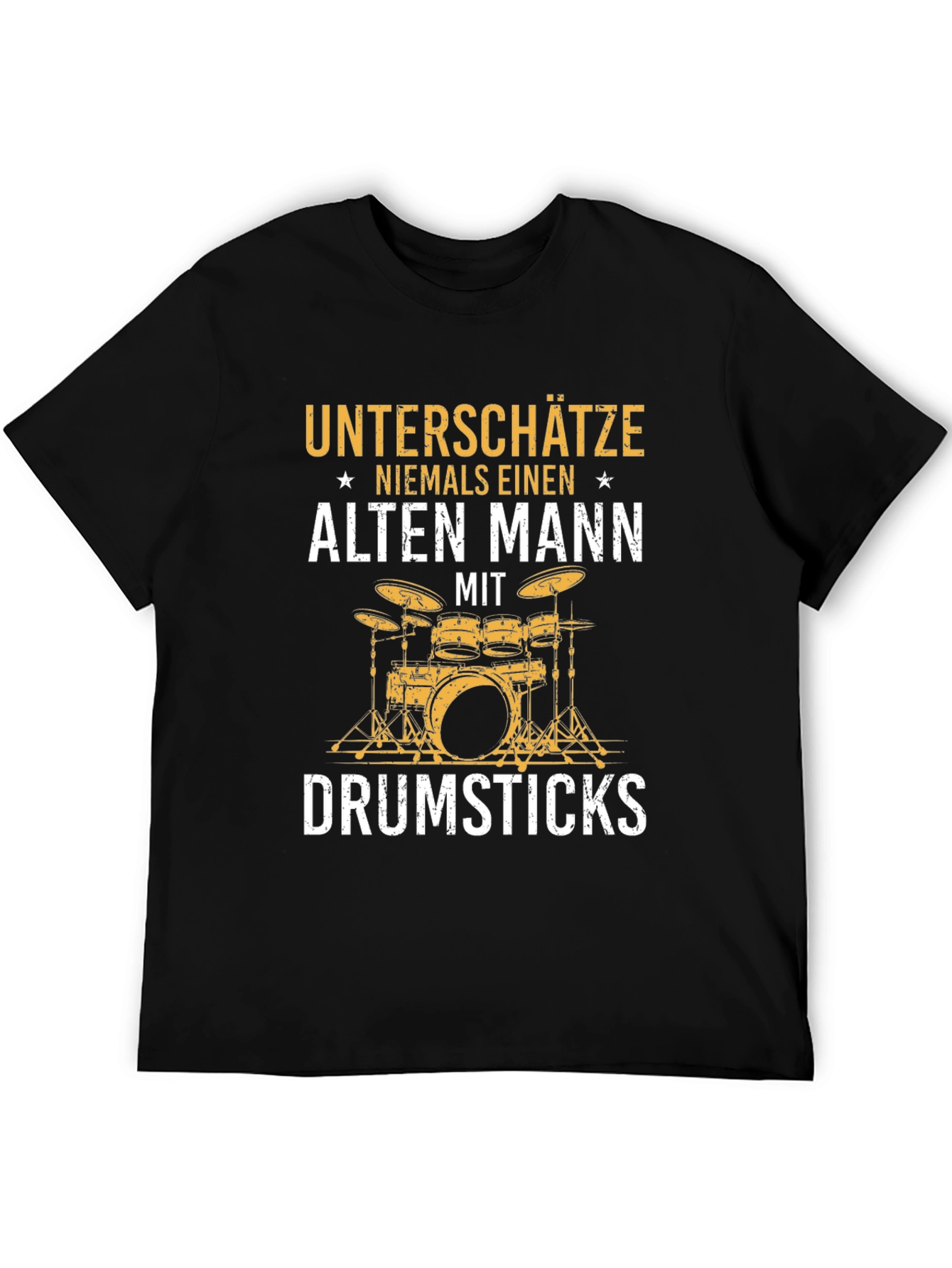Drummer Dad T-Shirt - Alten Mann Drumsticks