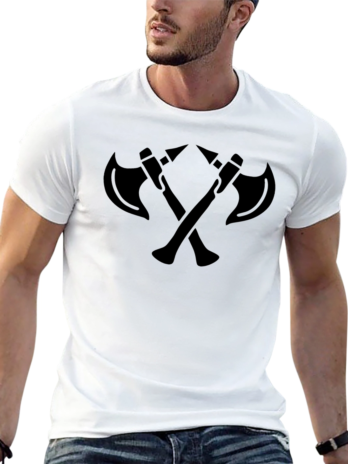 Axe Warrior T-Shirt - Bold Crossed Axe Design