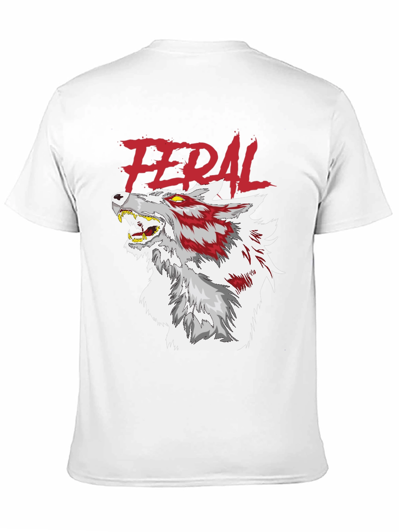 Feral Wolf Graphic Black T-Shirt