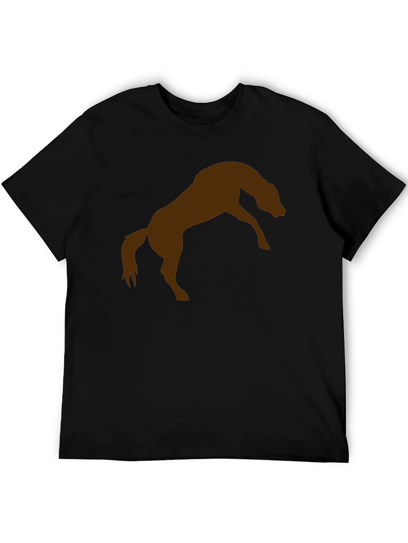 Black T-Shirt with Brown Horse Graphic Tee