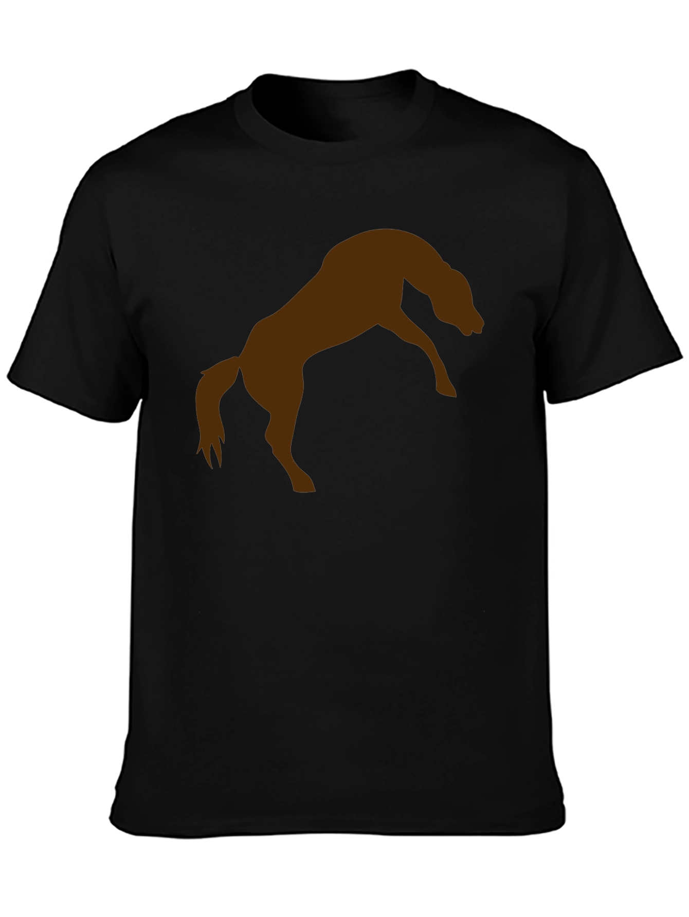Black T-Shirt with Brown Horse Graphic Tee