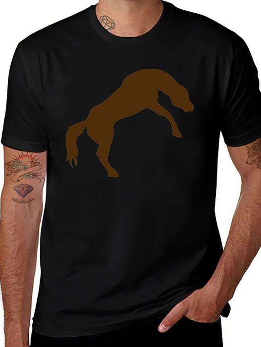 Black T-Shirt with Brown Horse Graphic Tee