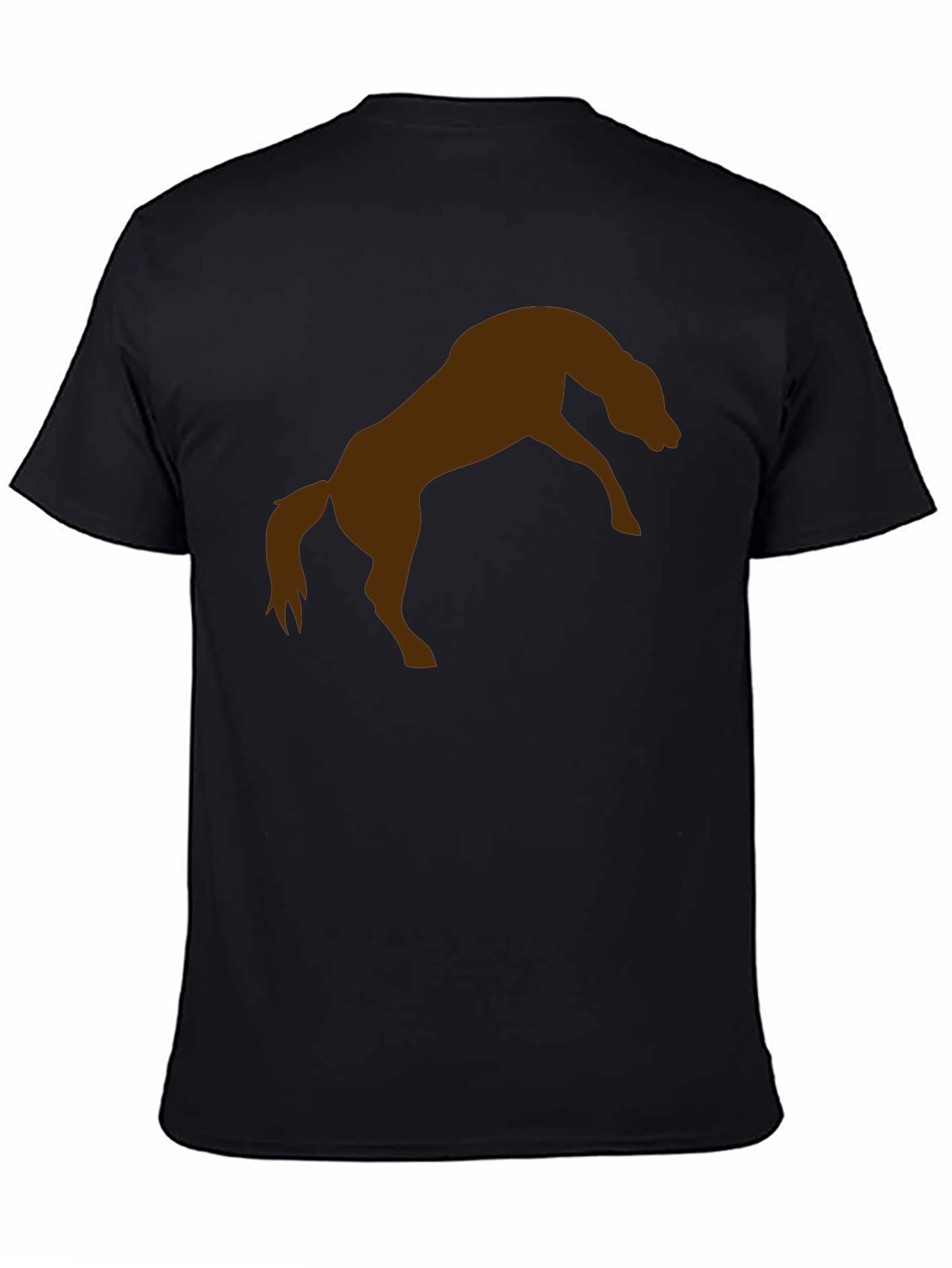 Black T-Shirt with Brown Horse Graphic Tee