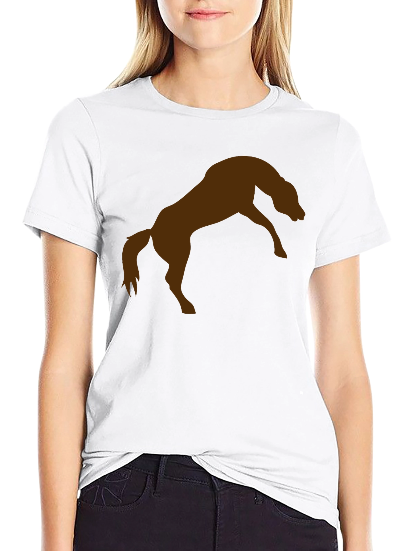 Black T-Shirt with Brown Horse Graphic Tee