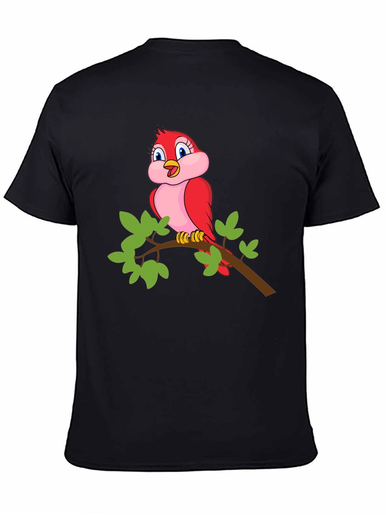 Bird on Branch Black T-Shirt