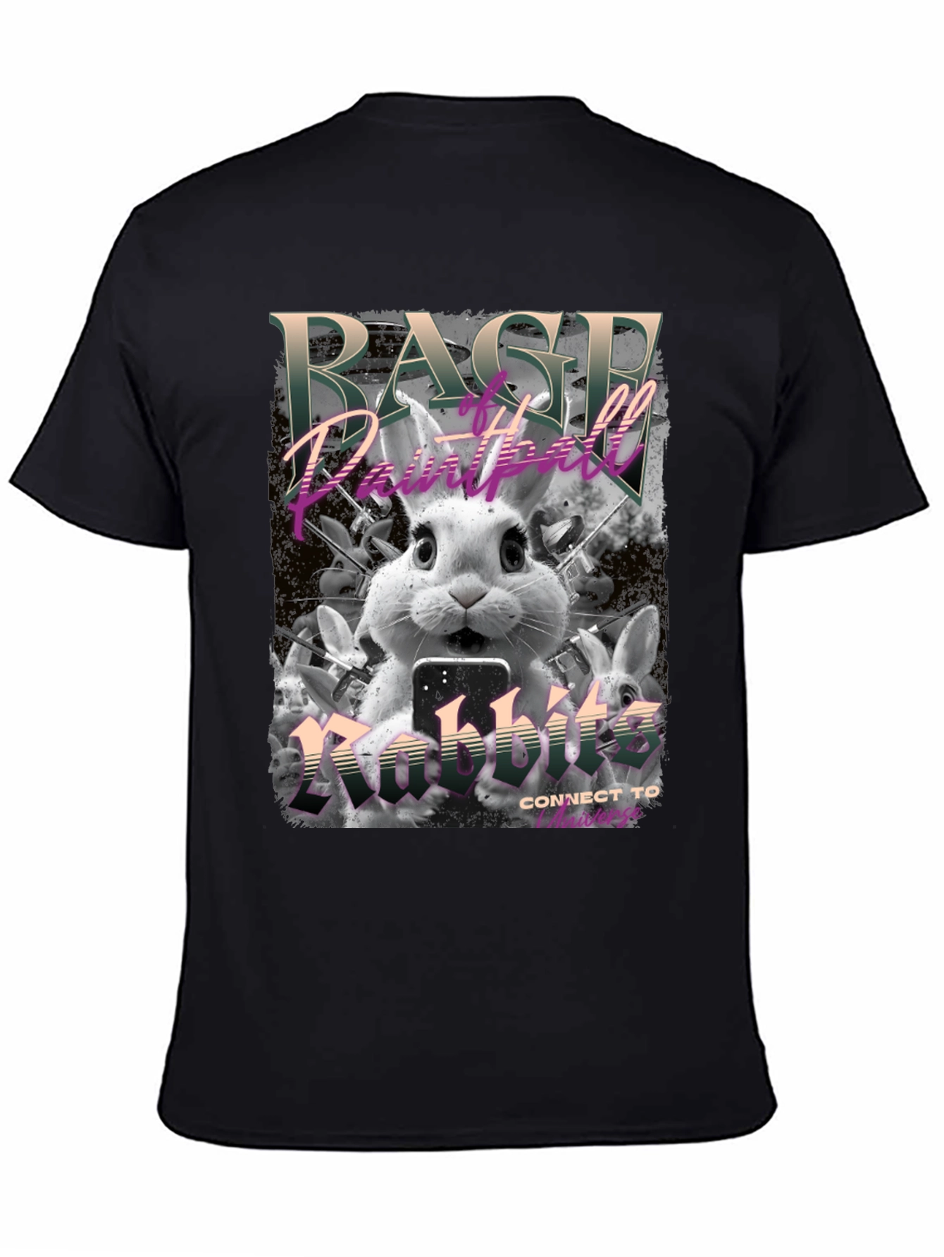 Rage Paintball Rabbit T-Shirt - Funny Bunny Design